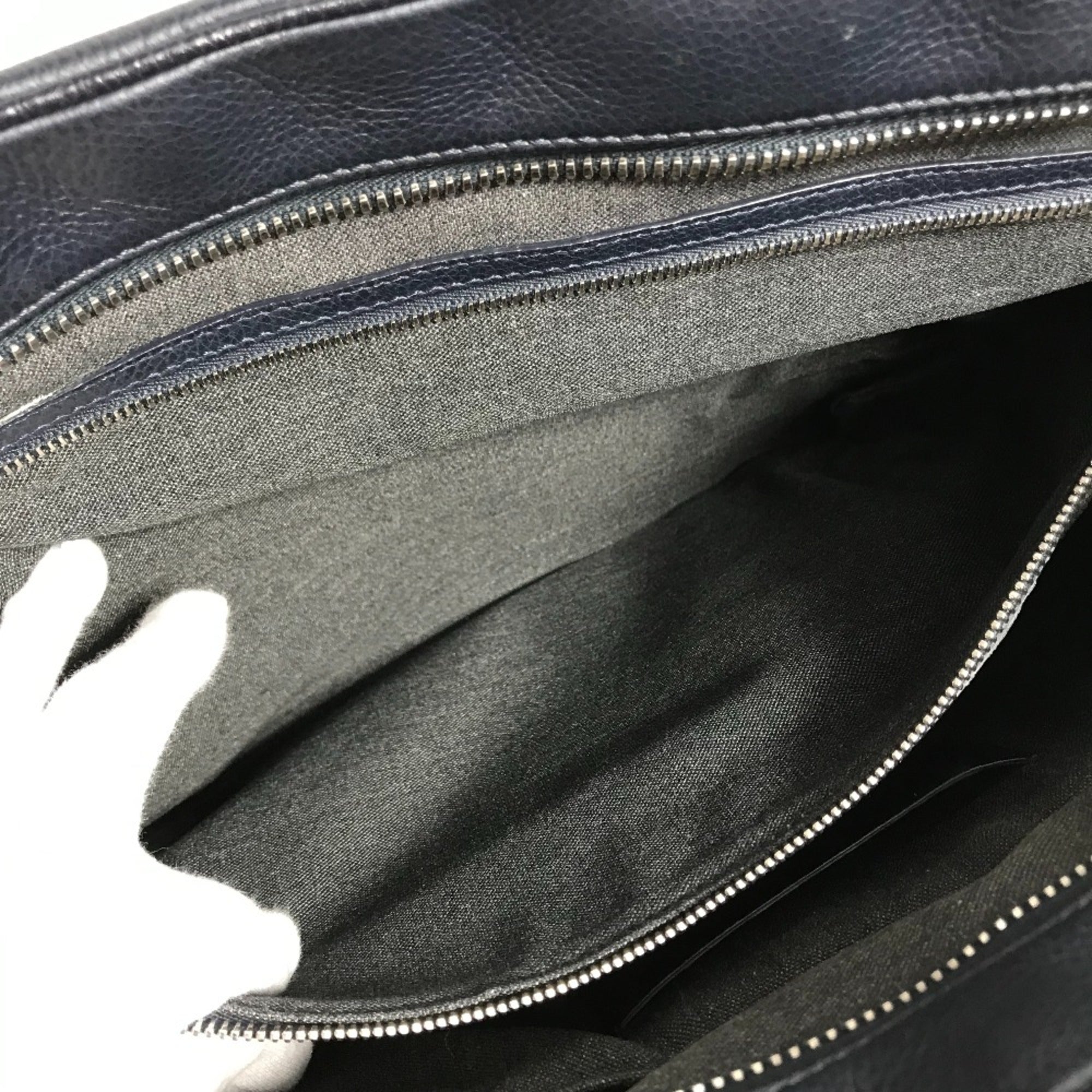 Dior Homme Navy Leather Briefcase (Pre-Owned)