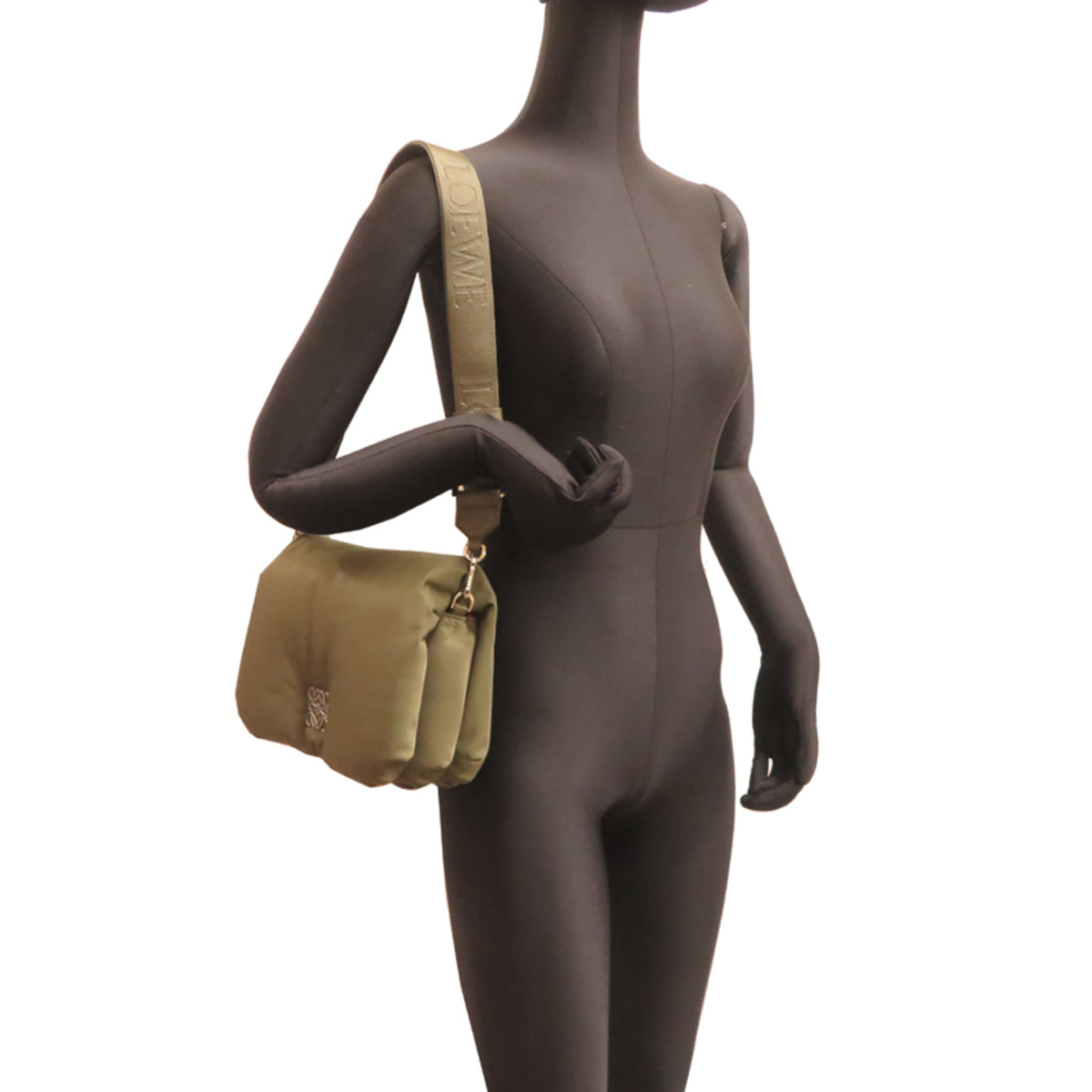Loewe Green Khaki Nylon Leather Shoulder Bag (Pre-Owned)