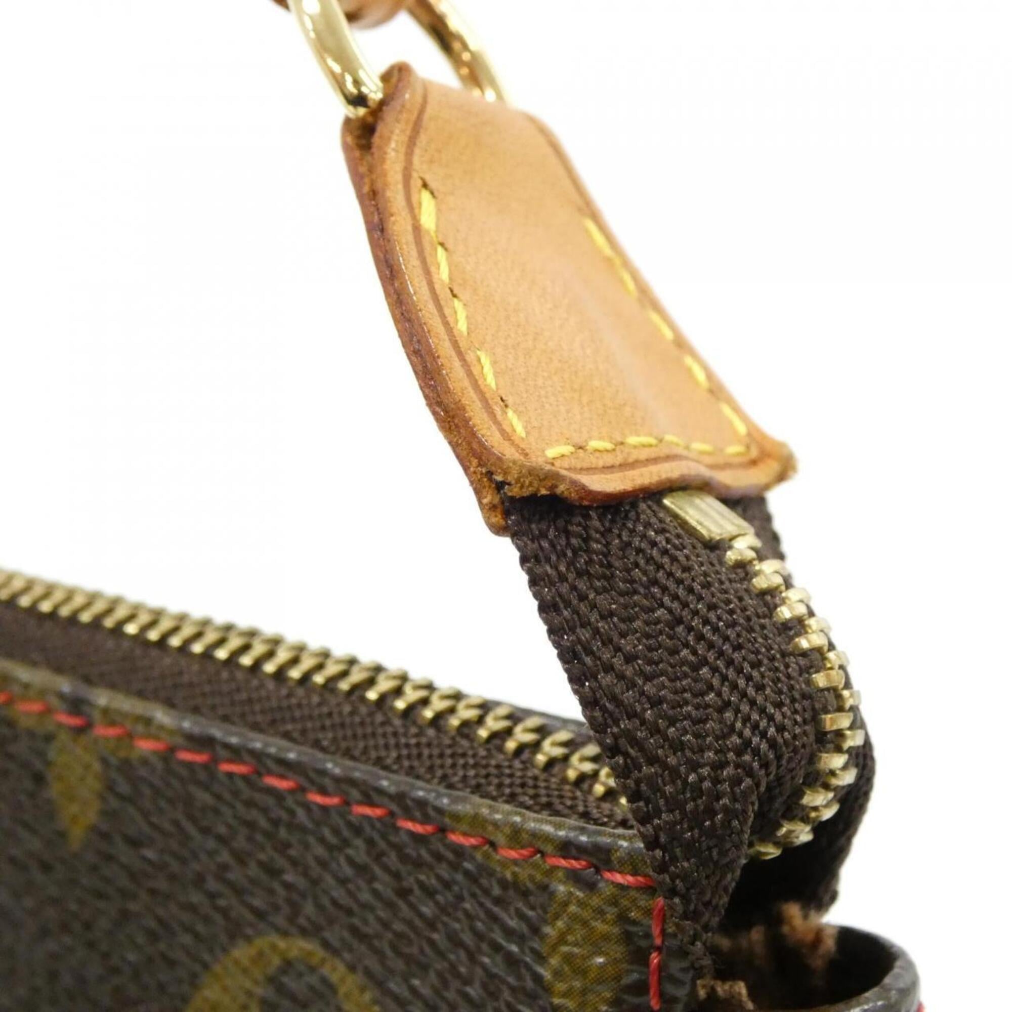 Louis Vuitton Marron Coated Canvas Pochette Pouch (Pre-Owned)