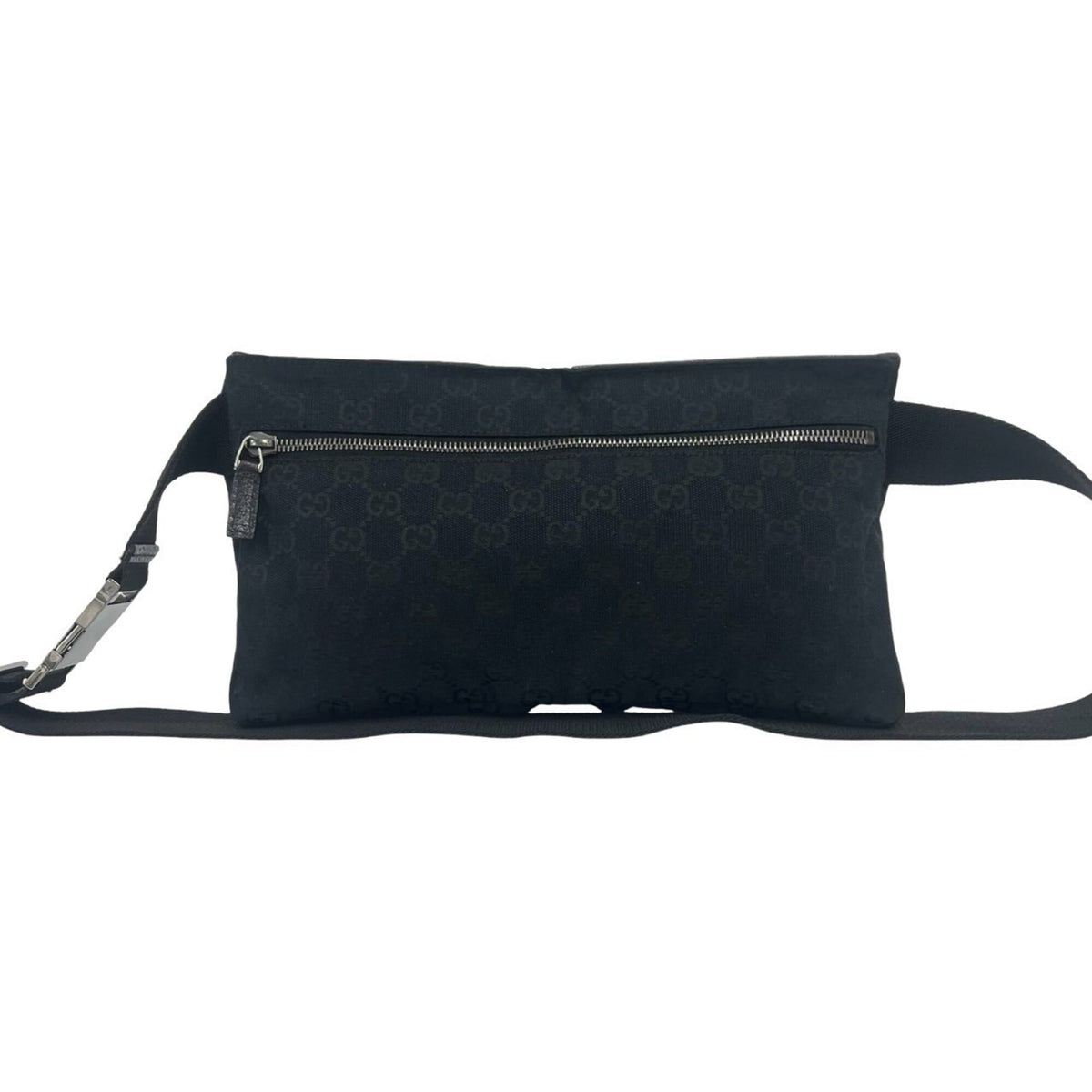 Gucci Black Canvas Leather Pouch Shoulder Bag Sling Bag (Pre-Owned)