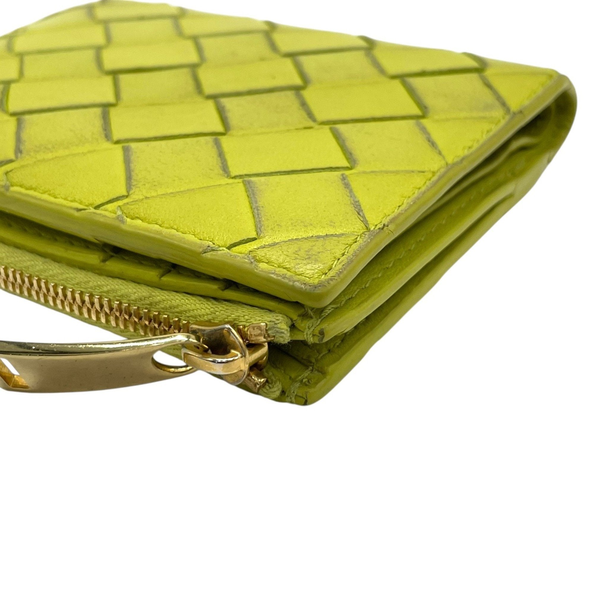 Bottega Veneta Green Intrecciato Wallet (Bi-Fold) (Pre-Owned)