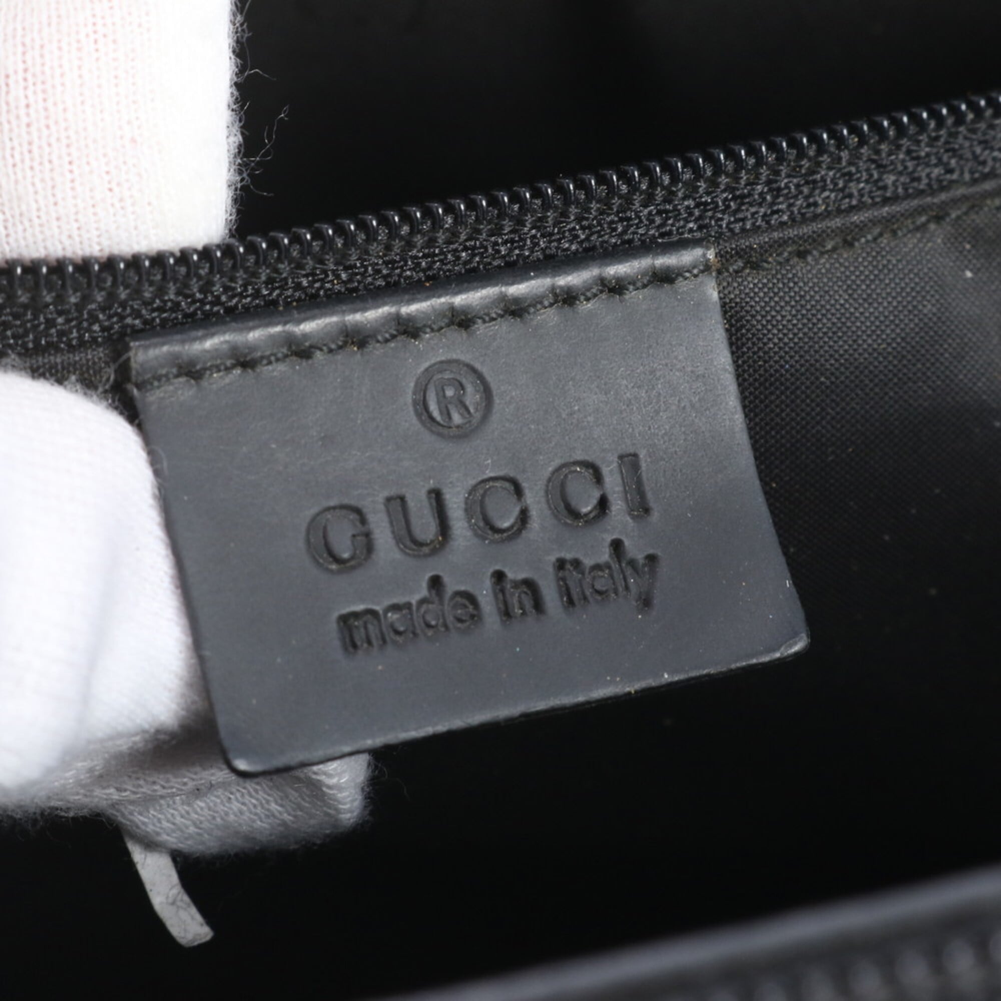 Gucci Black Leather Handbag Shoulder Bag Tote Bag (Pre-Owned)