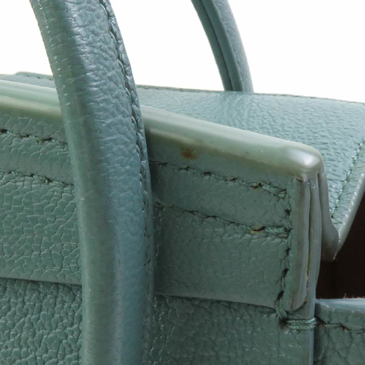 Bottega Veneta Green Leather Handbag Shoulder Bag (Pre-Owned)