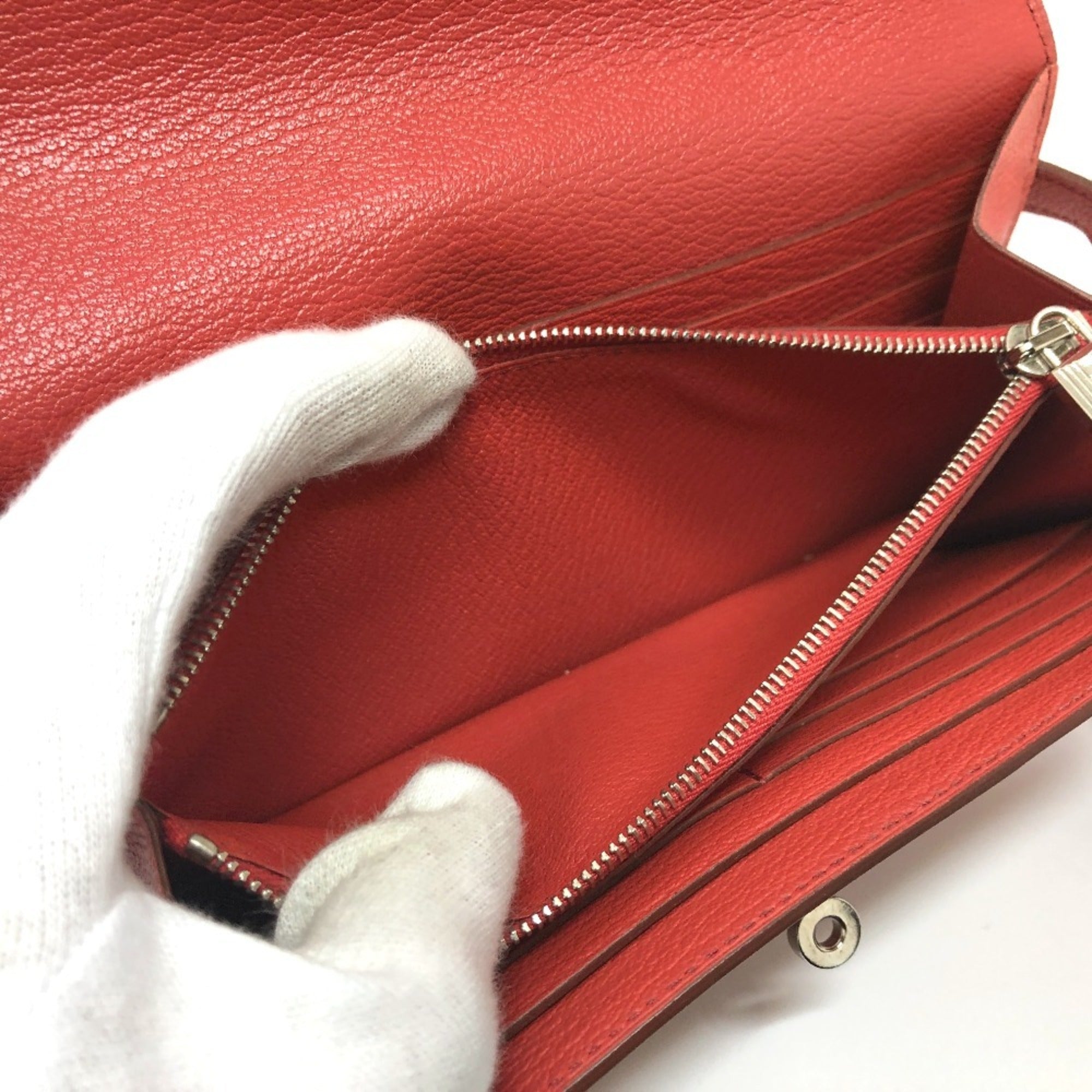 Hermes Pink Epsom Leather Long Wallet (Bi-Fold) (Pre-Owned)