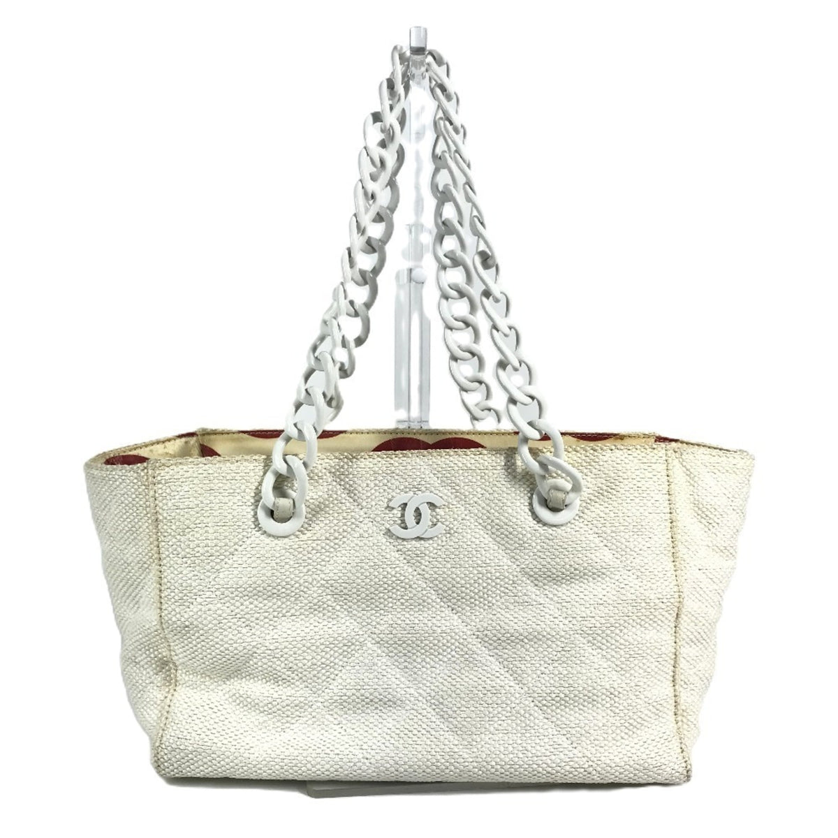 Chanel White Hemp Shoulder Bag Tote Bag (Pre-Owned)
