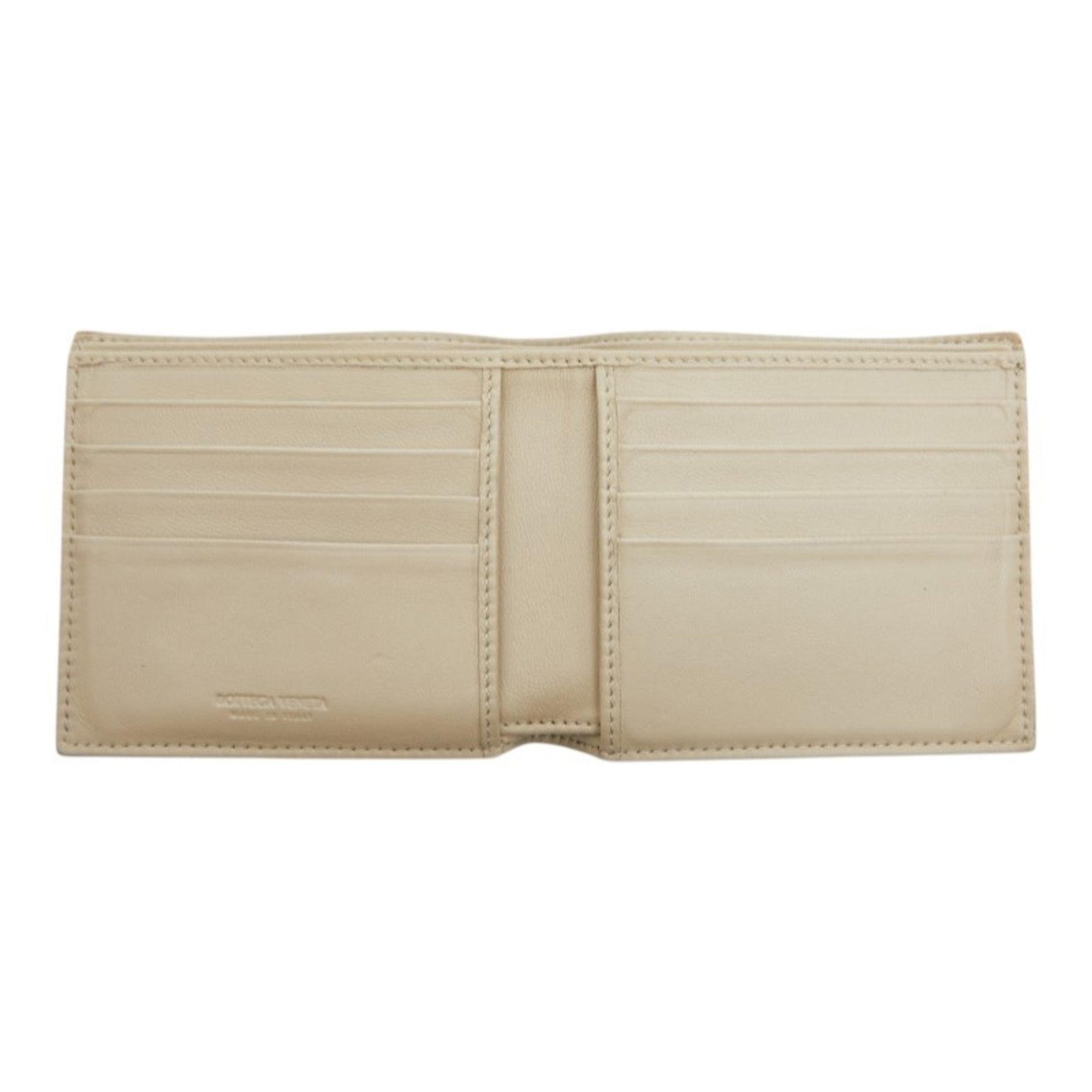 Bottega Veneta Beige Leather Wallet (Bi-Fold) (Pre-Owned)