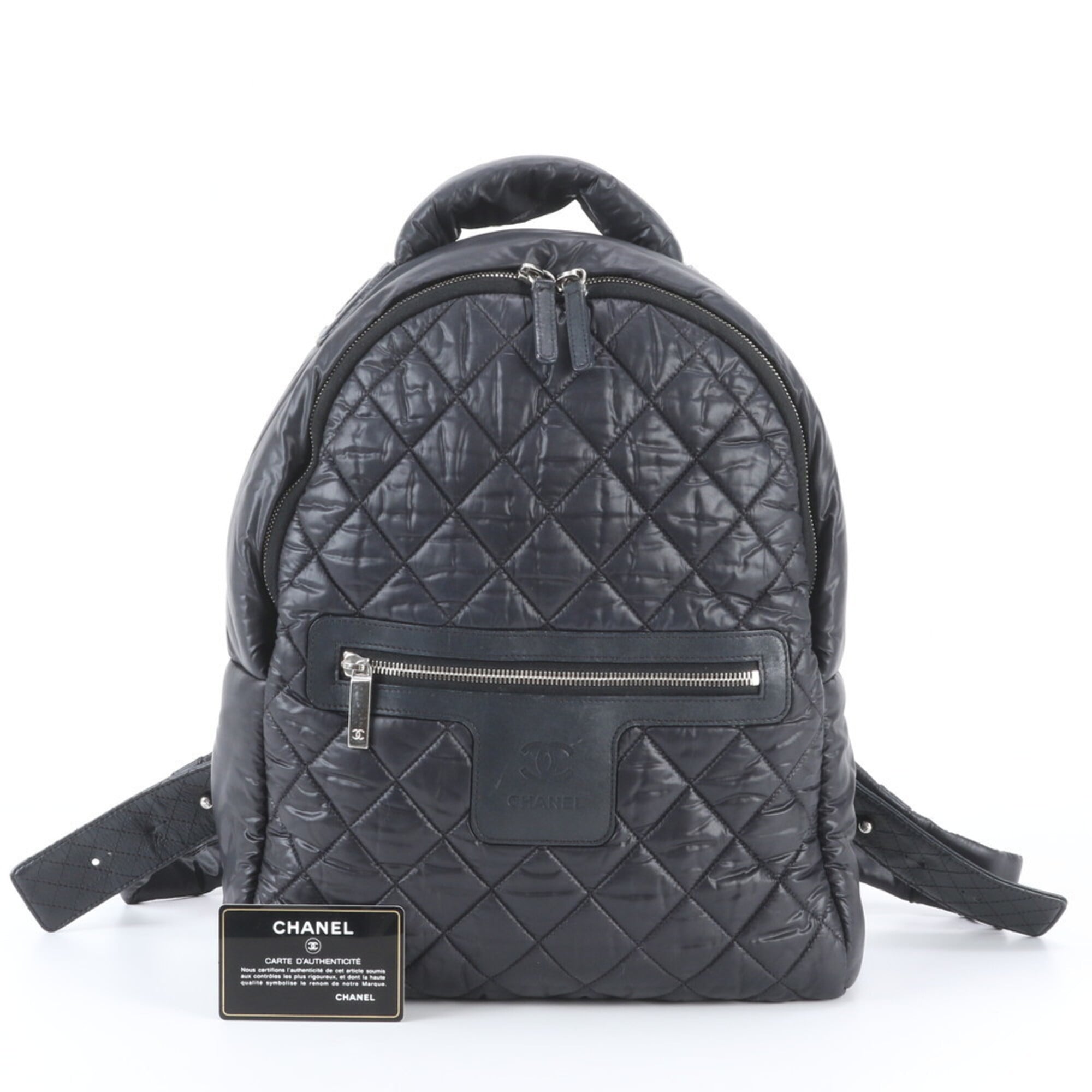 Chanel Black Leather Nylon Backpack (Pre-Owned)