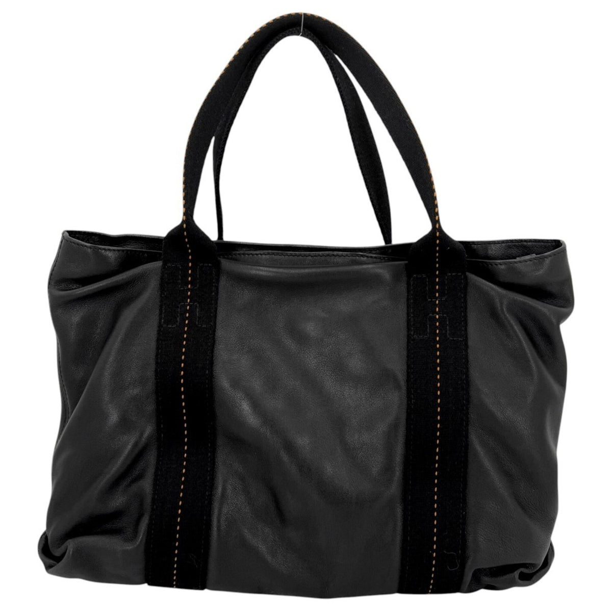 Hermes Black Veau Derma Handbag Shoulder Bag (Pre-Owned)