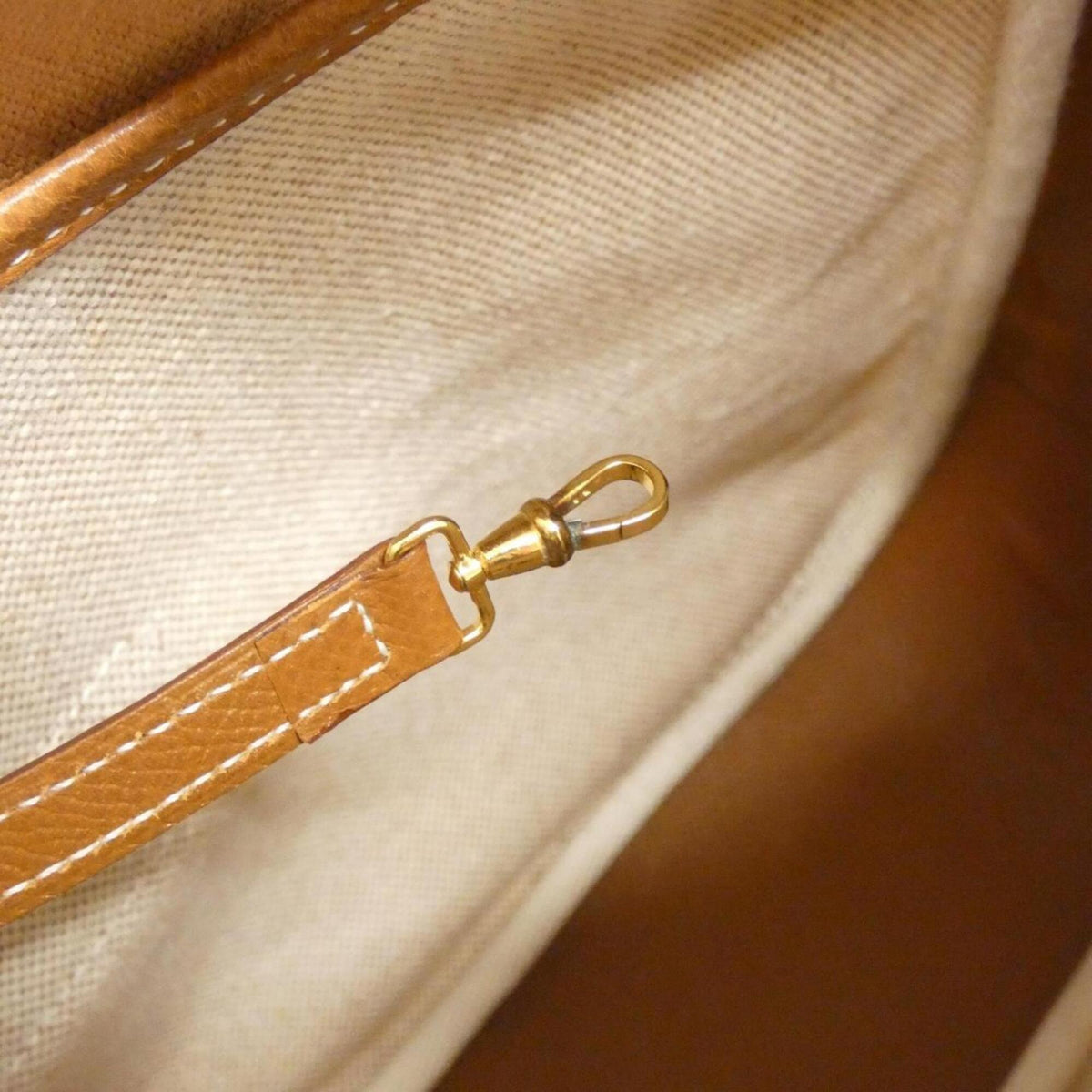 Hermes Gold Toile H Courchevel Leather Handbag (Pre-Owned)