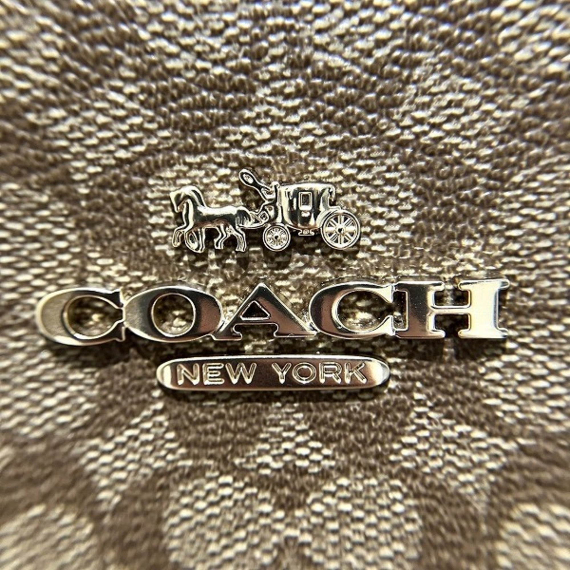 Coach Khaki Pvc Leather Handbag Shoulder Bag (Pre-Owned)