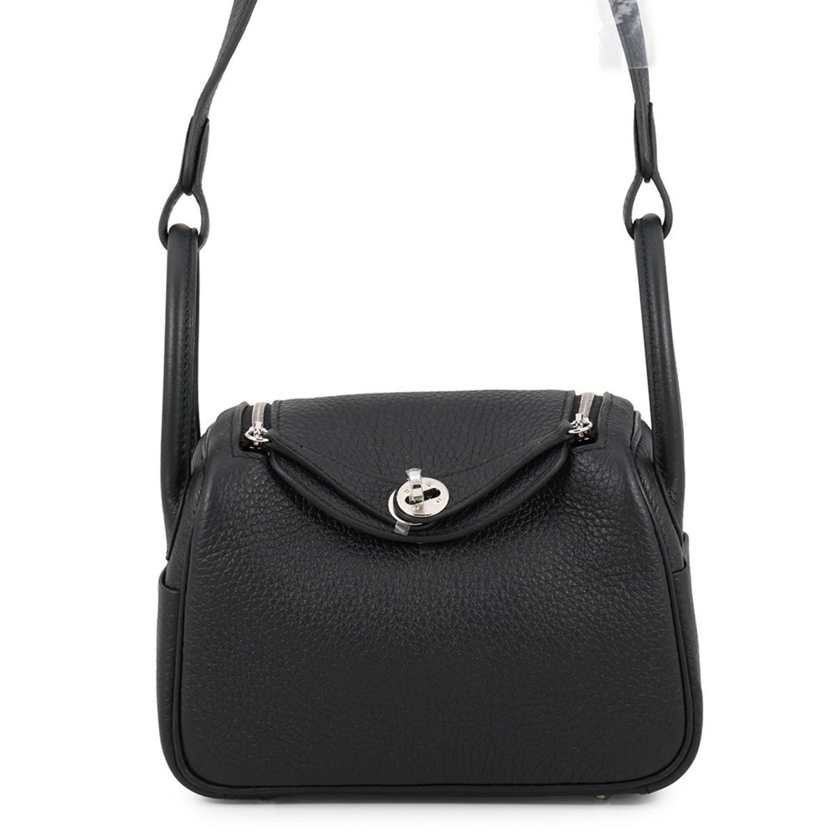 Hermes Black Taurillon Clemence Leather Handbag Shoulder Bag