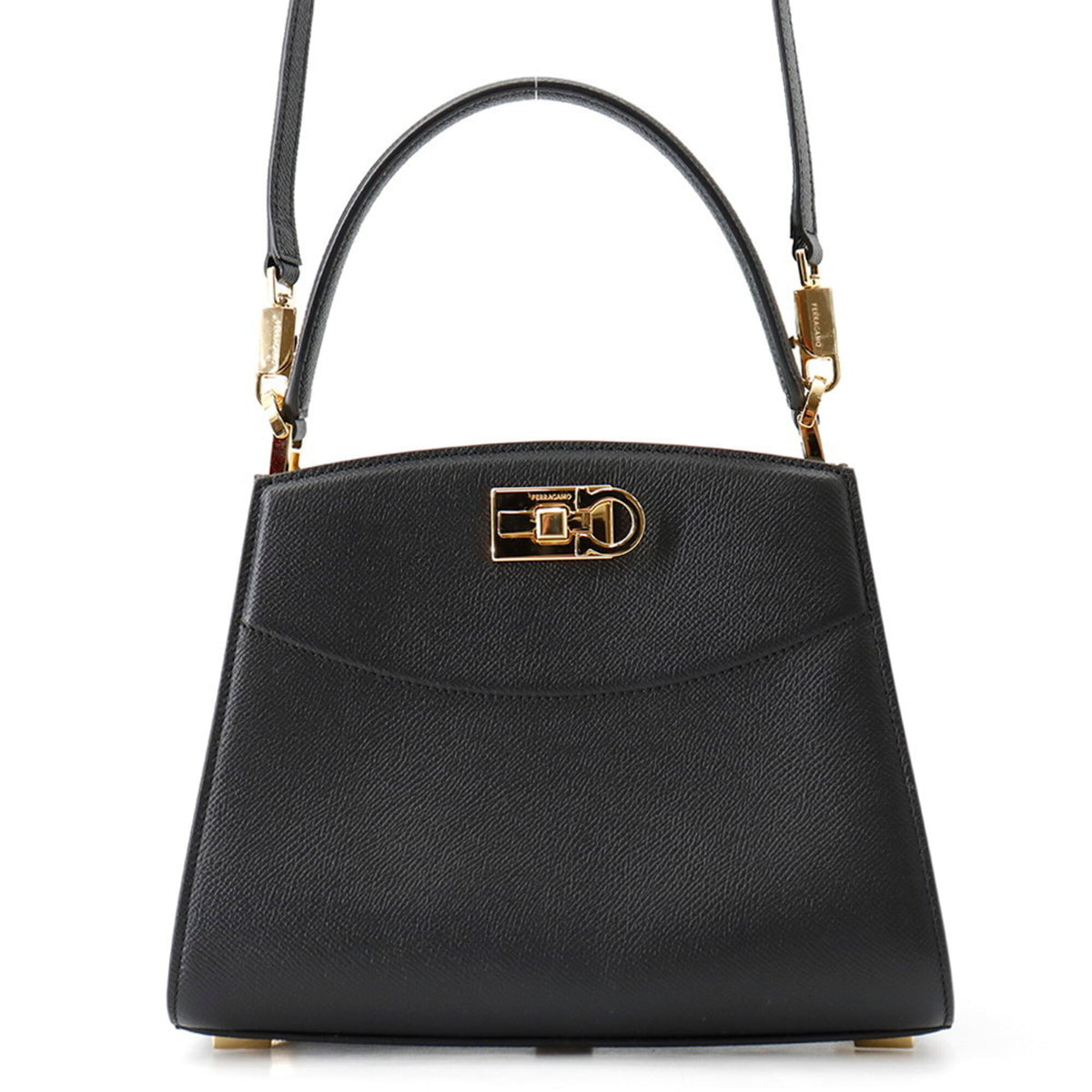 Salvatore Ferragamo Black Leather Handbag (Pre-Owned)