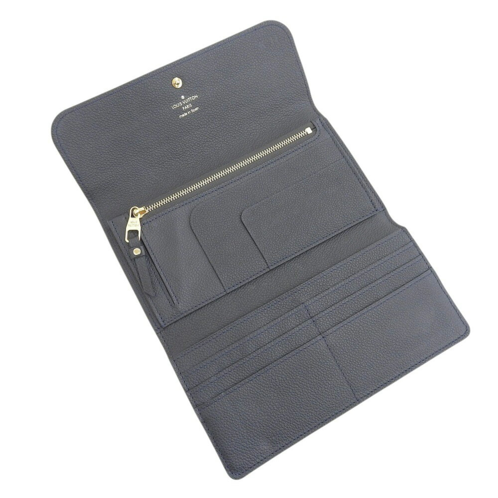 Louis Vuitton Infini Navy Monogram Empreinte Long Wallet (Tri-Fold) (Pre-Owned)