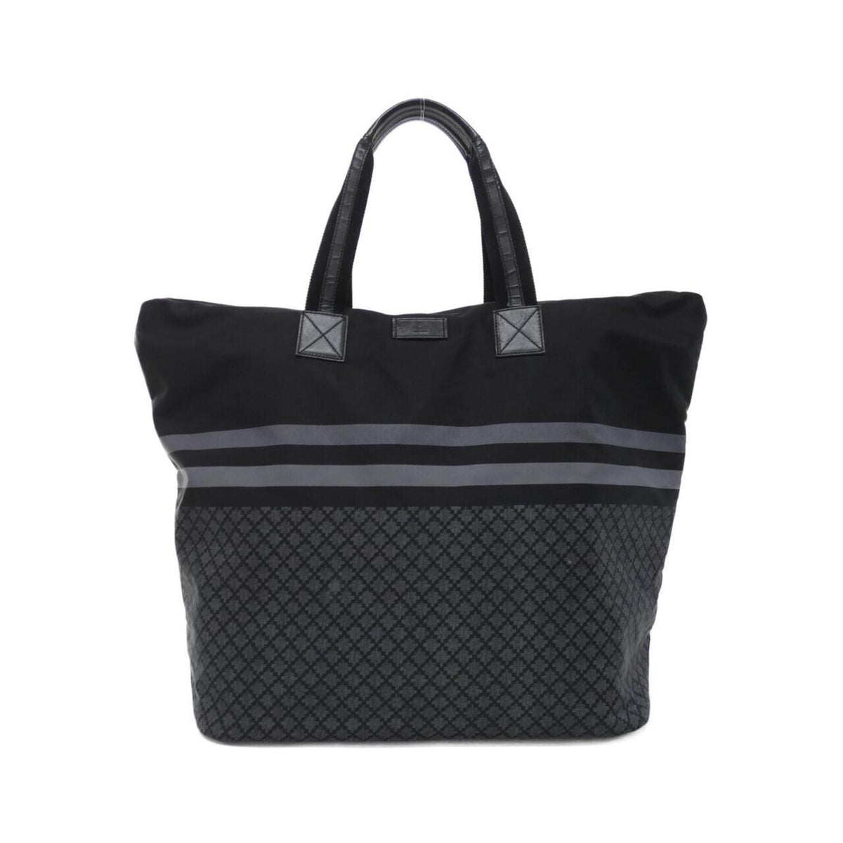 Gucci Black Gray Nylon Handbag (Pre-Owned)