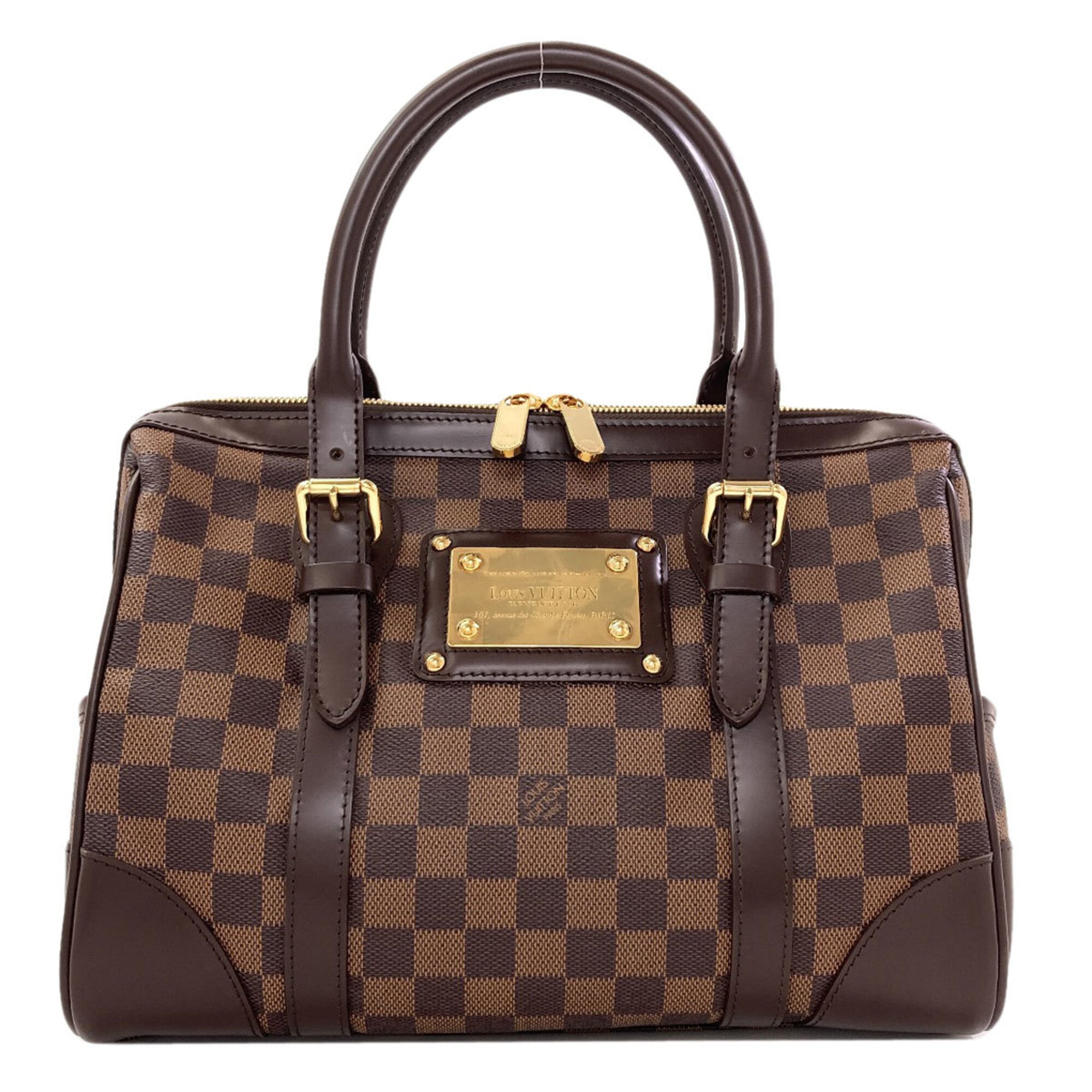 Louis Vuitton Damier Canvas Ebene Damier Canvas Boston Bag (Pre-Owned)