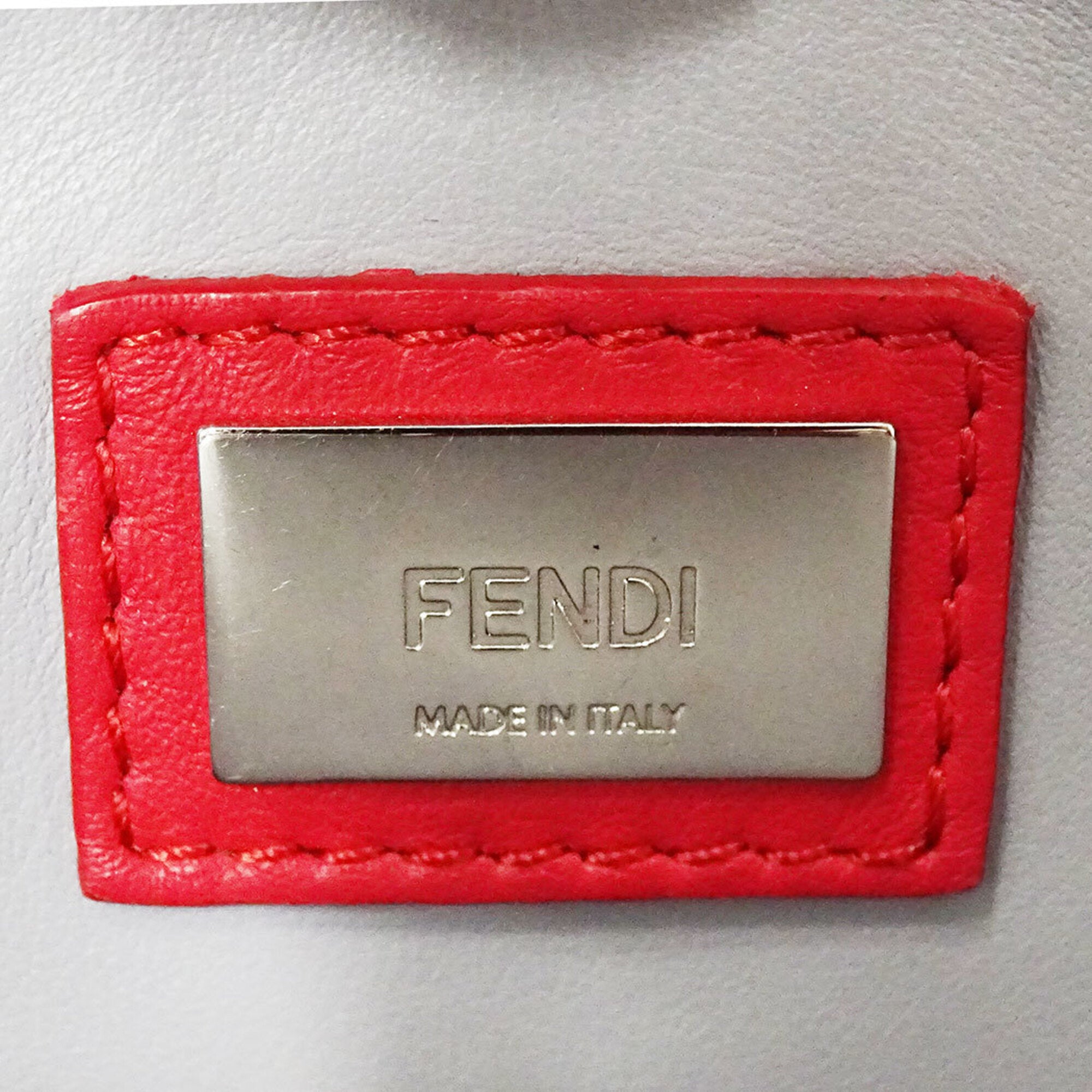 Fendi Red Color Leather Handbag Shoulder Bag (Pre-Owned)
