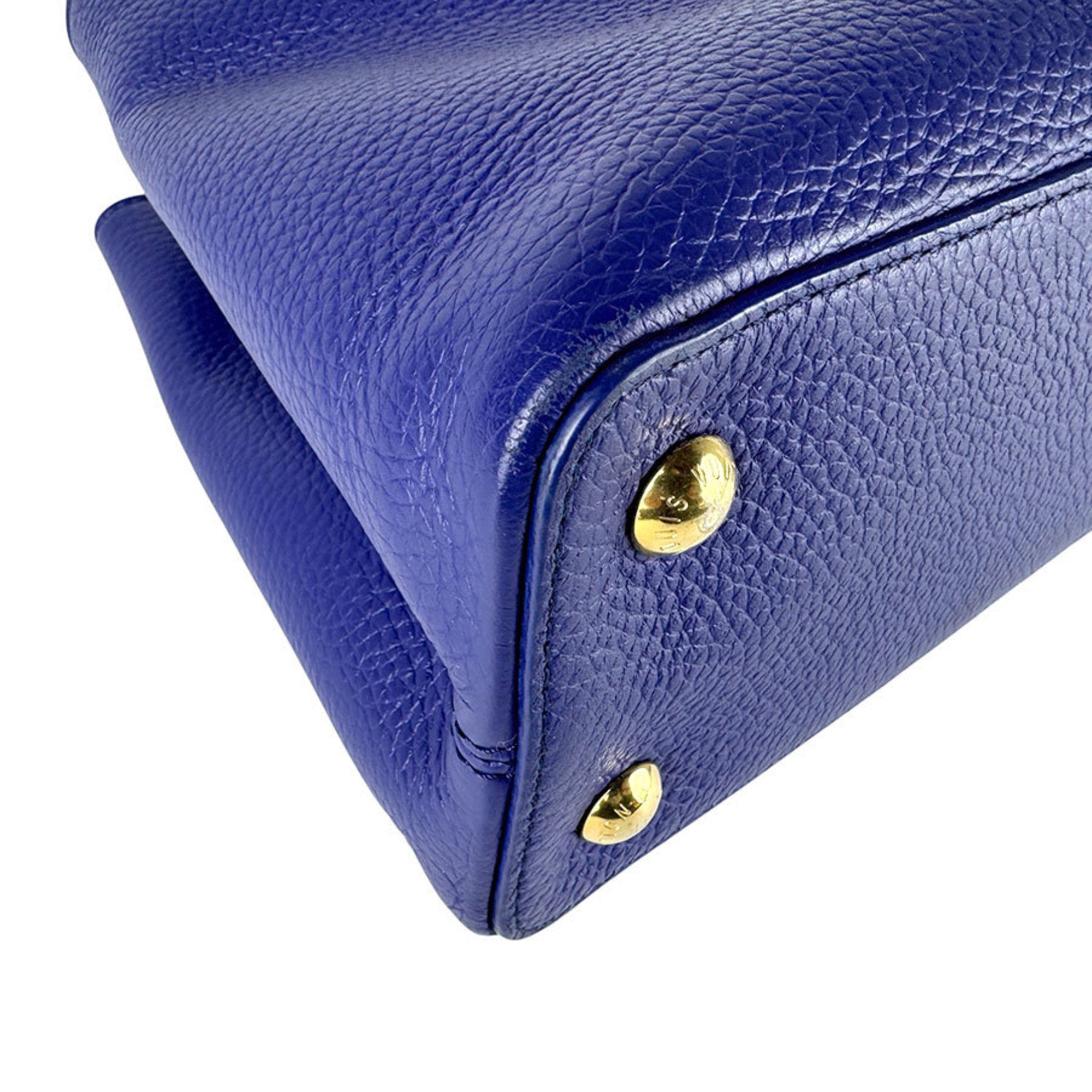 Louis Vuitton Blue Leather Handbag Shoulder Bag (Pre-Owned)