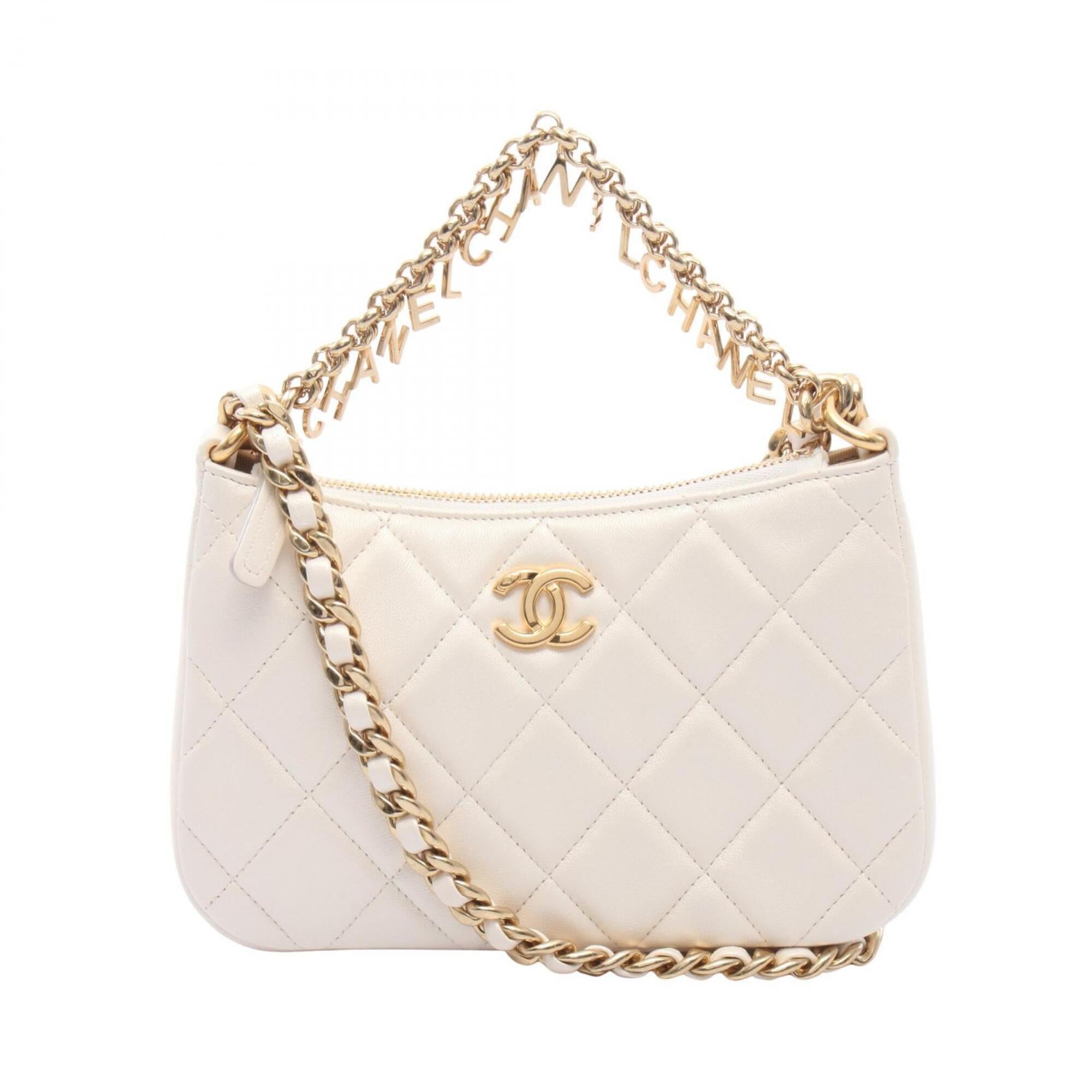 Chanel White Leather Handbag Shoulder Bag (Pre-Owned)