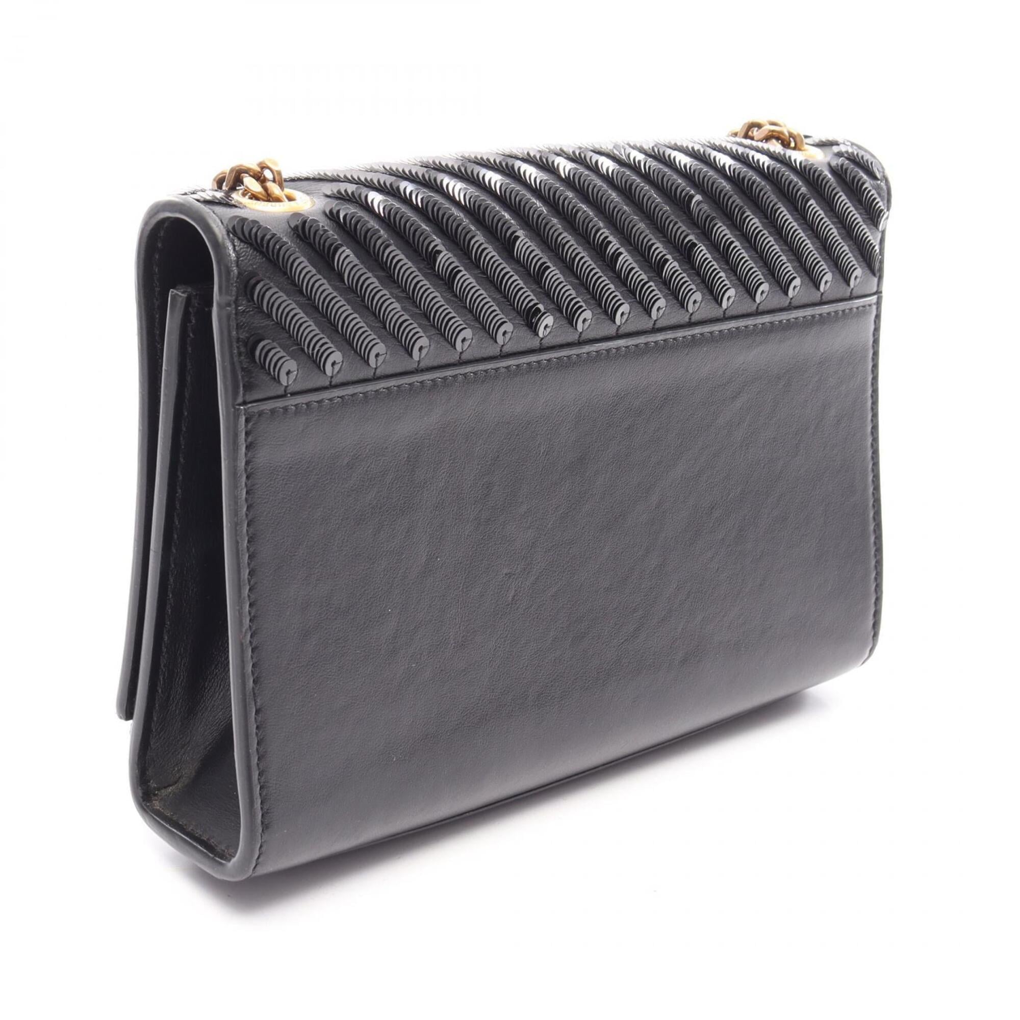 Yves Saint Laurent Black Leather Handbag Shoulder Bag (Pre-Owned)