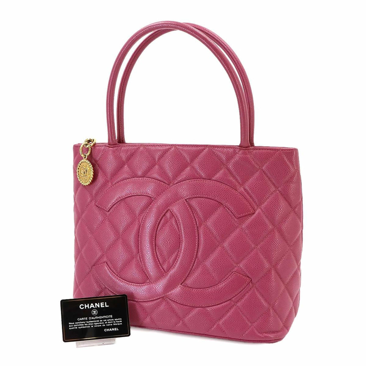Chanel Pink Grained Calfskin Handbag Tote Bag (Pre-Owned)
