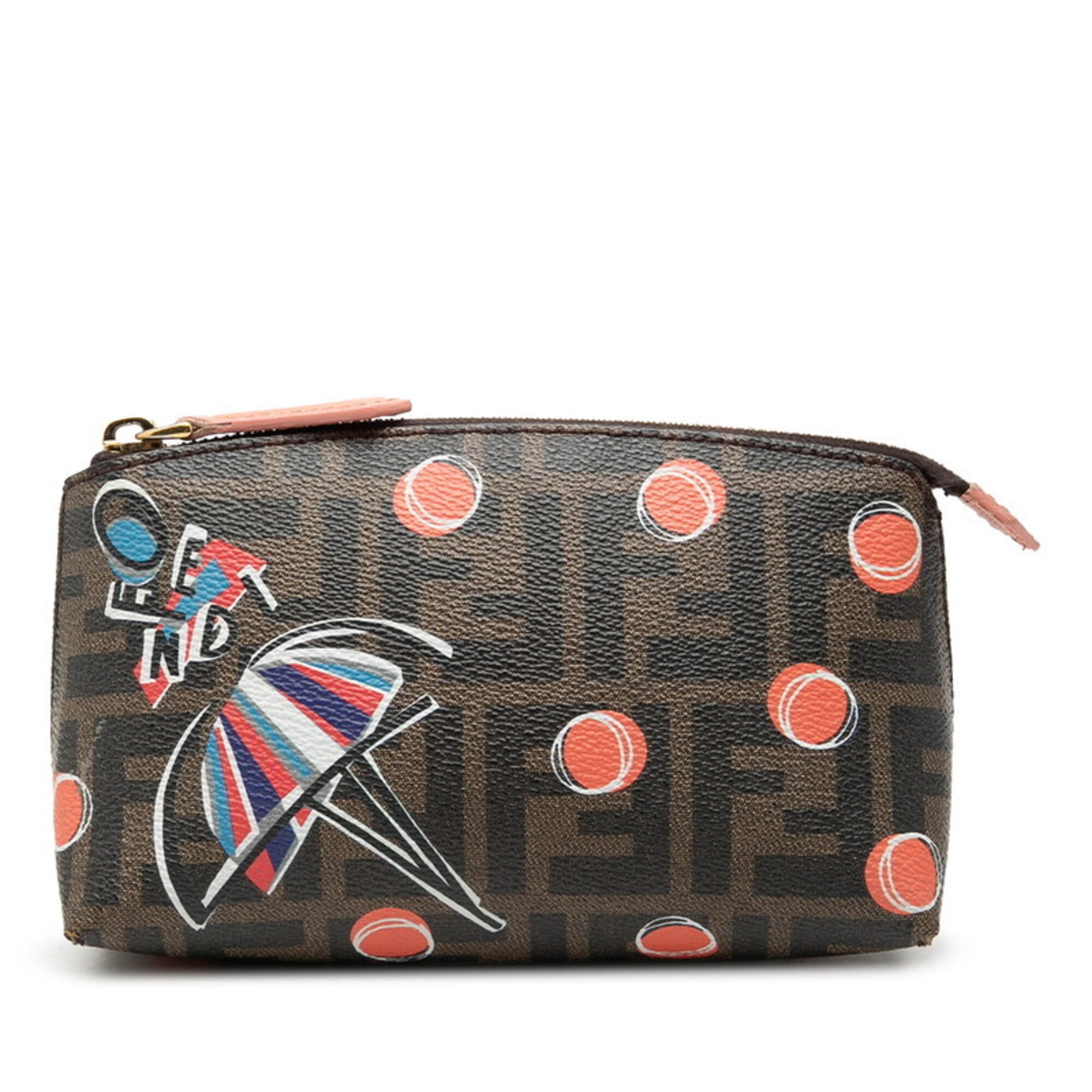 Fendi Brown Multi-Color Pvc Handbag Pouch (Pre-Owned)