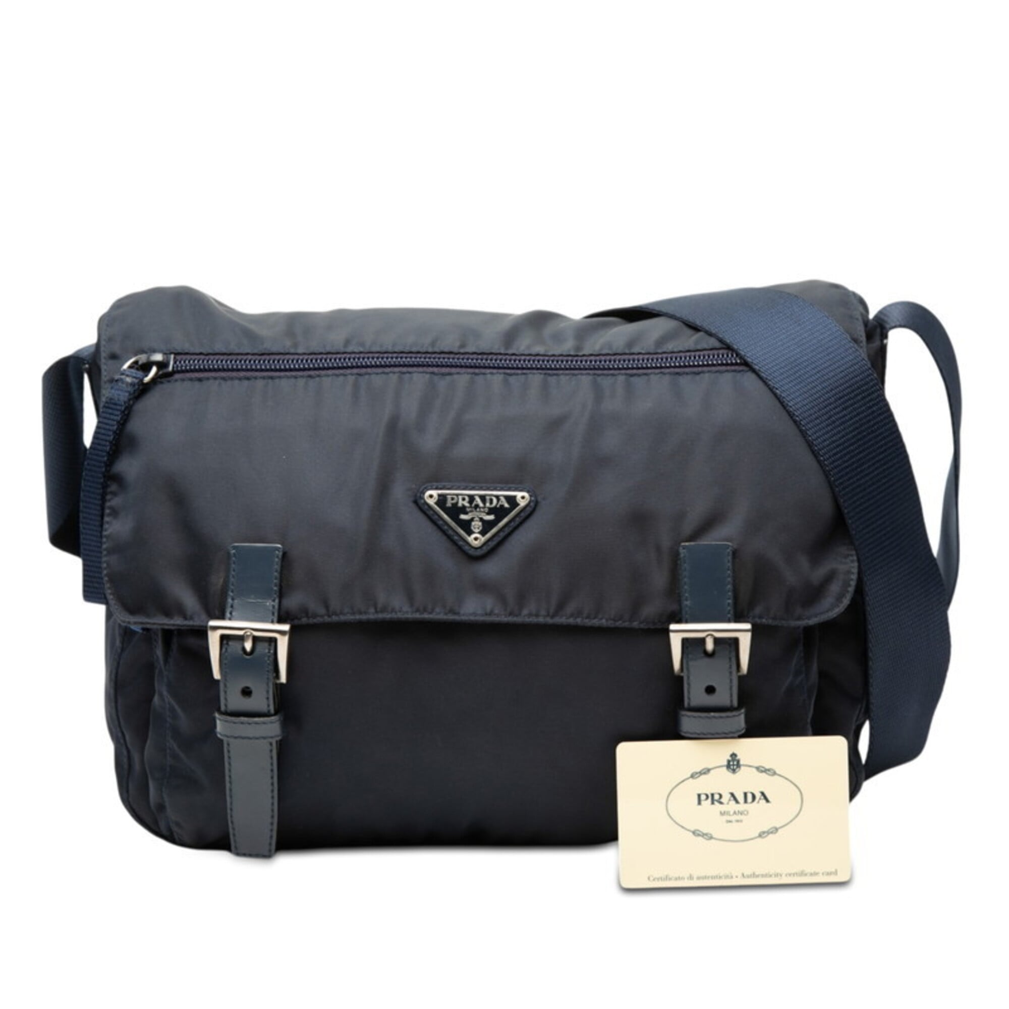 Prada Navy Nylon Shoulder Bag (Pre-Owned)