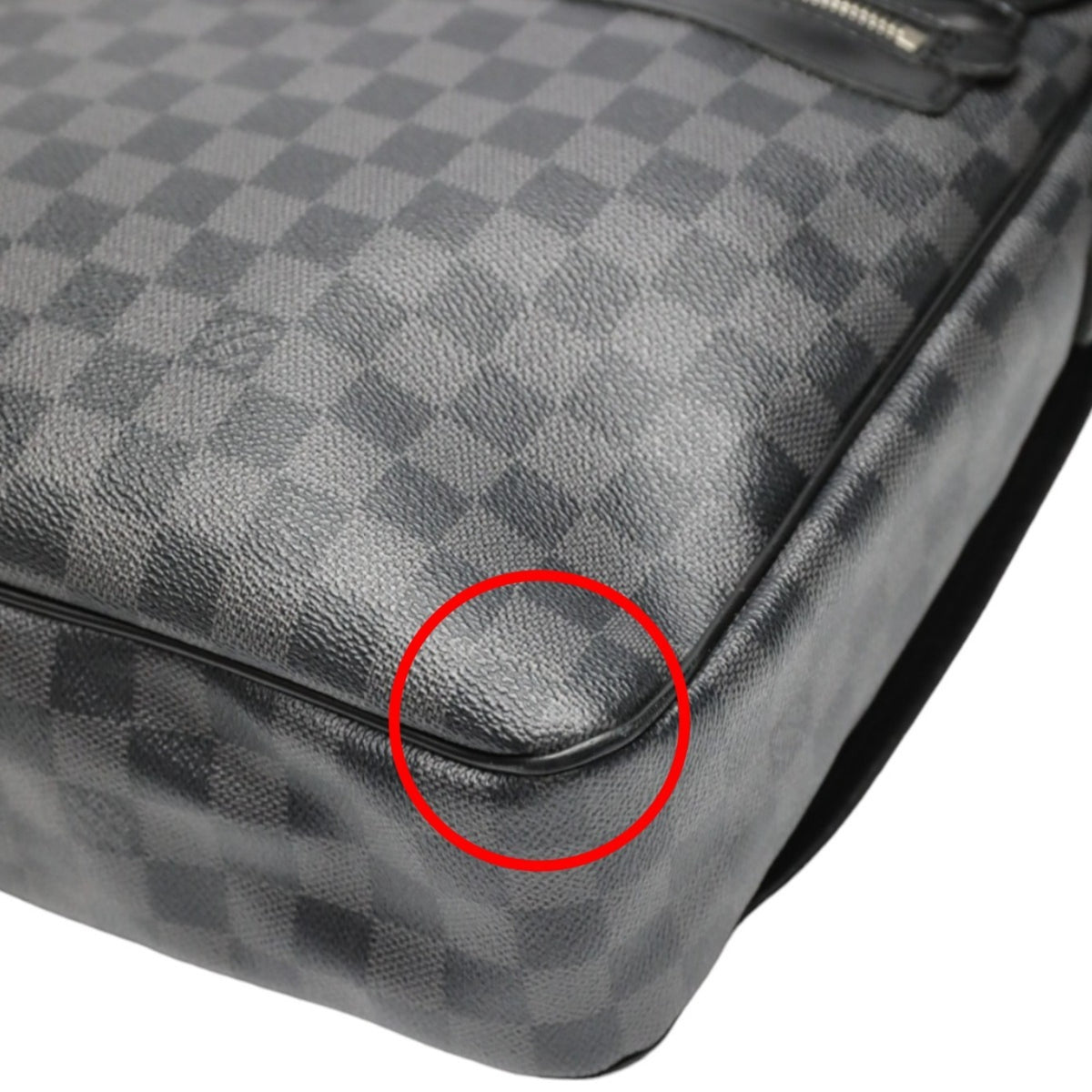 Louis Vuitton Damier Graphite Black Leather Shoulder Bag (Pre-Owned)