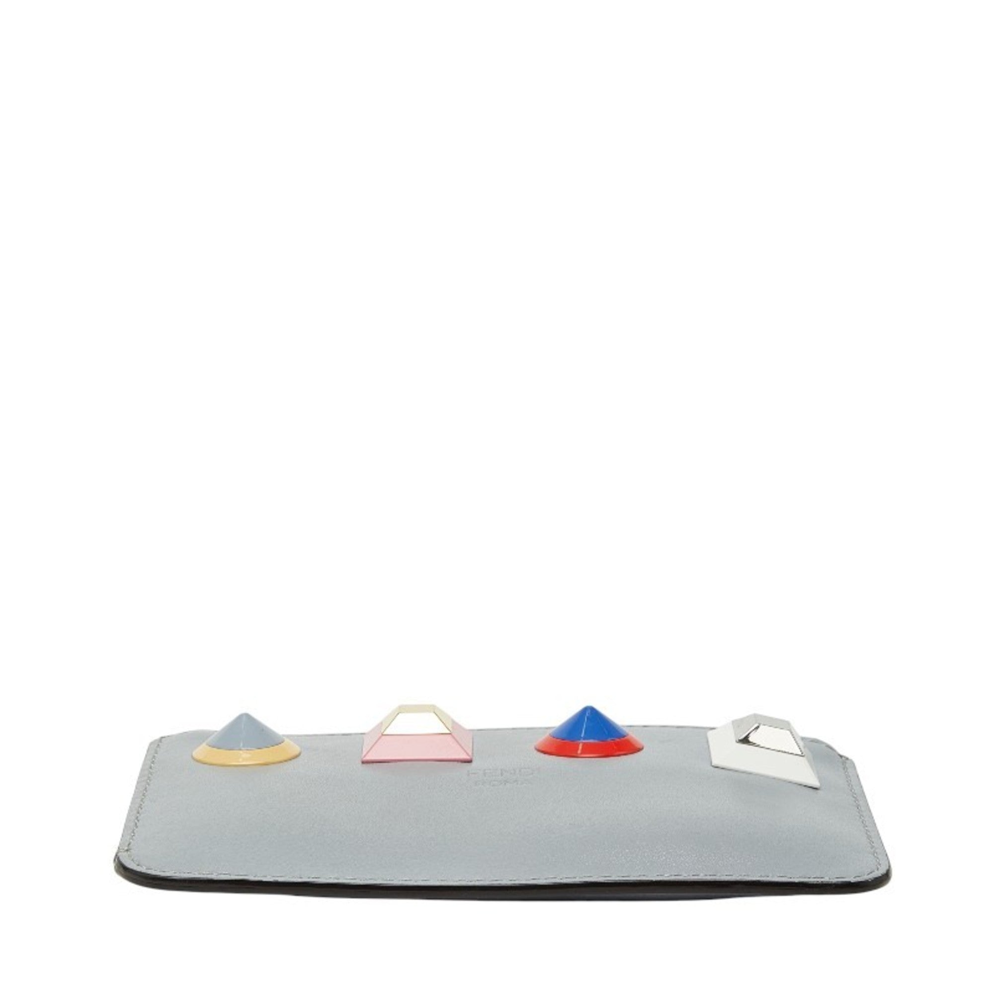 Fendi Gray Multi-Color Leather Coin Purse/Coin Case (Pre-Owned)