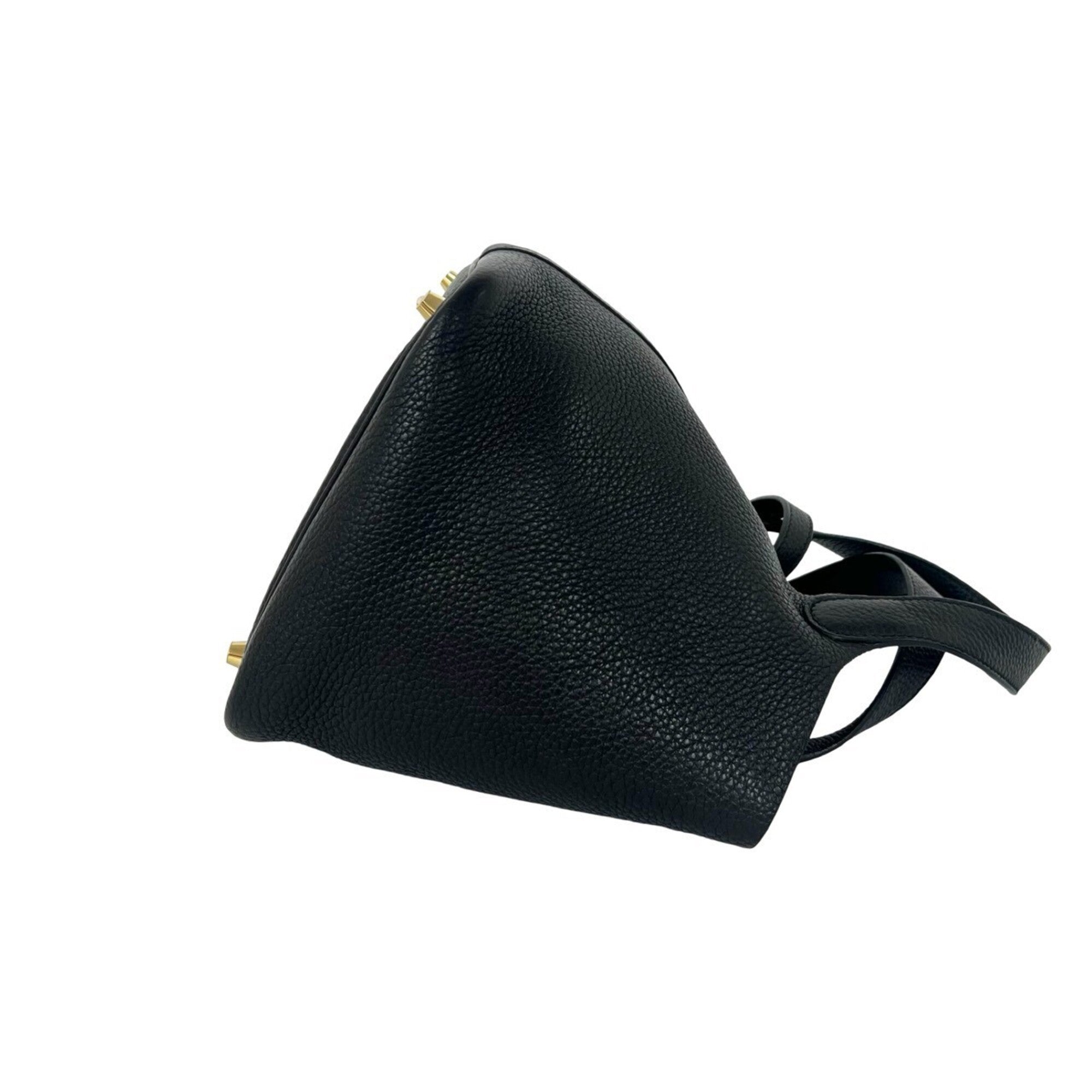 Hermes Black Taurillon Clemence Leather Handbag Tote Bag (Pre-Owned)