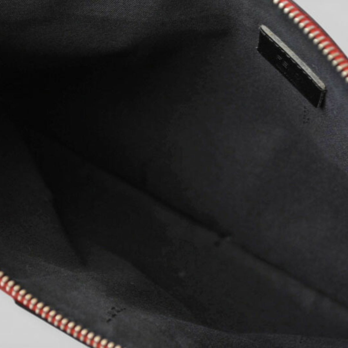 Fendi Black Red Color Canvas Clutch Bag (Pre-Owned)