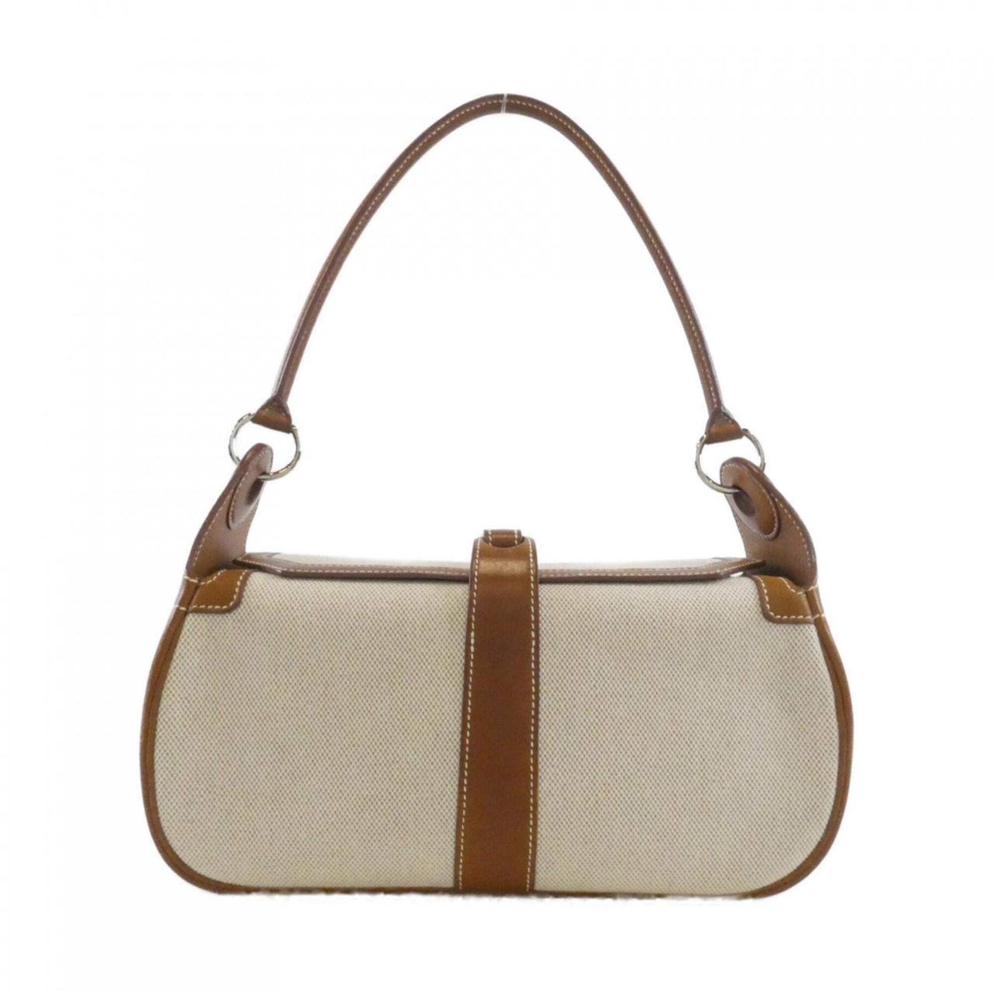 Hermes Fauve Toile H Barenia Leather Shoulder Bag (Pre-Owned)