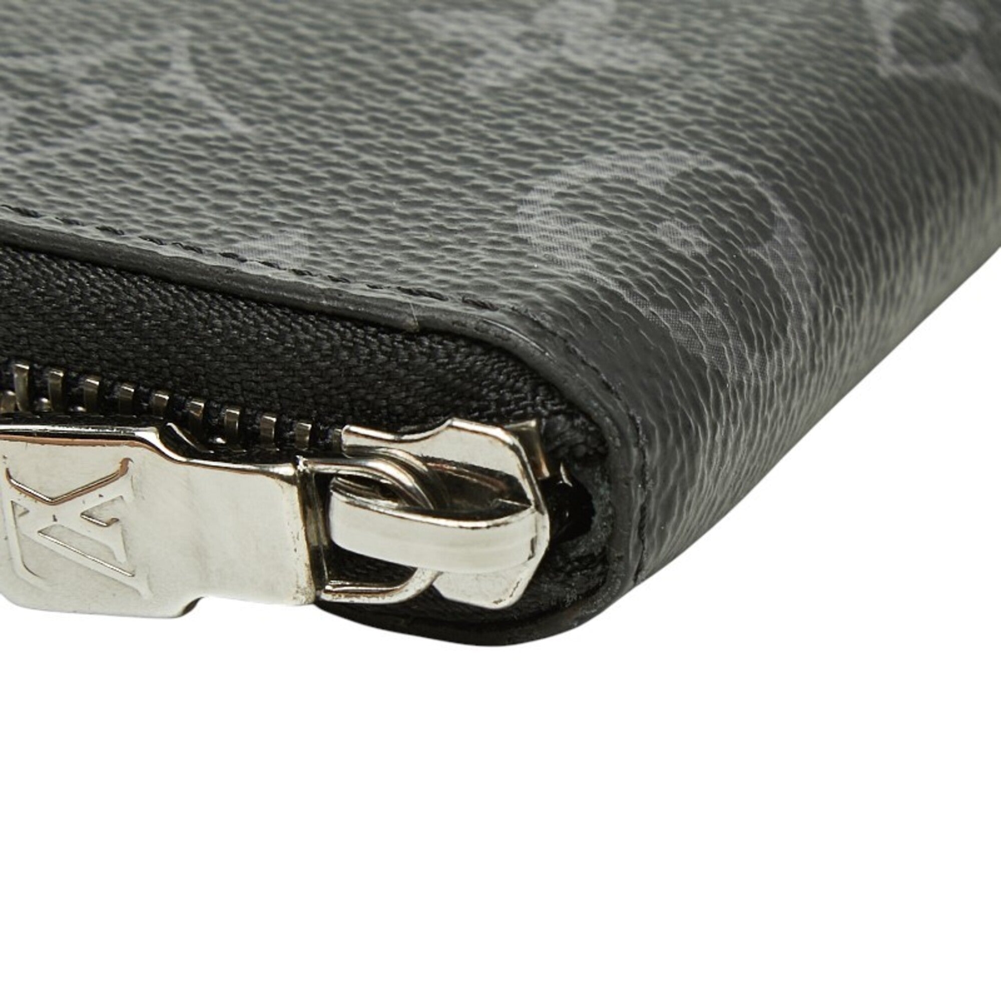 Louis Vuitton Black Gray Pvc Leather Long Wallet (Bi-Fold) (Pre-Owned)