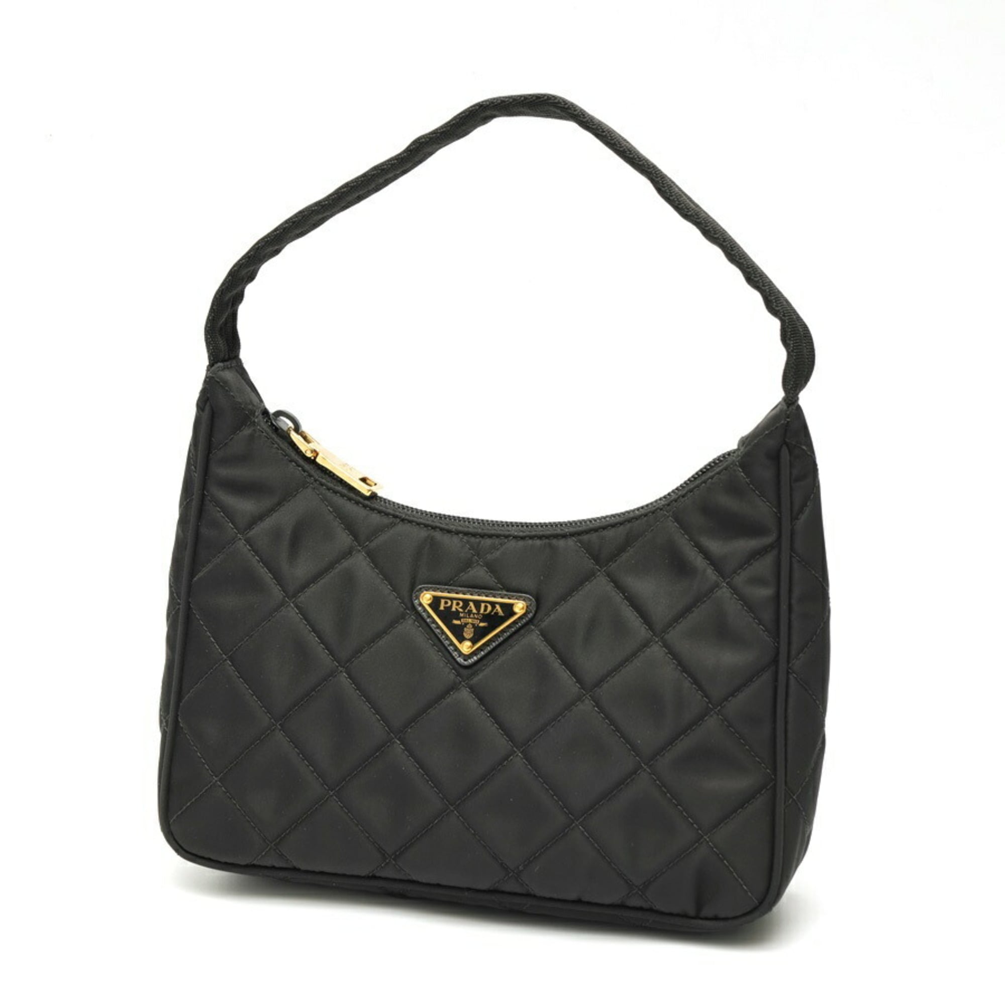 Prada Black Quilting Fabric Shoulder Bag (Pre-Owned)