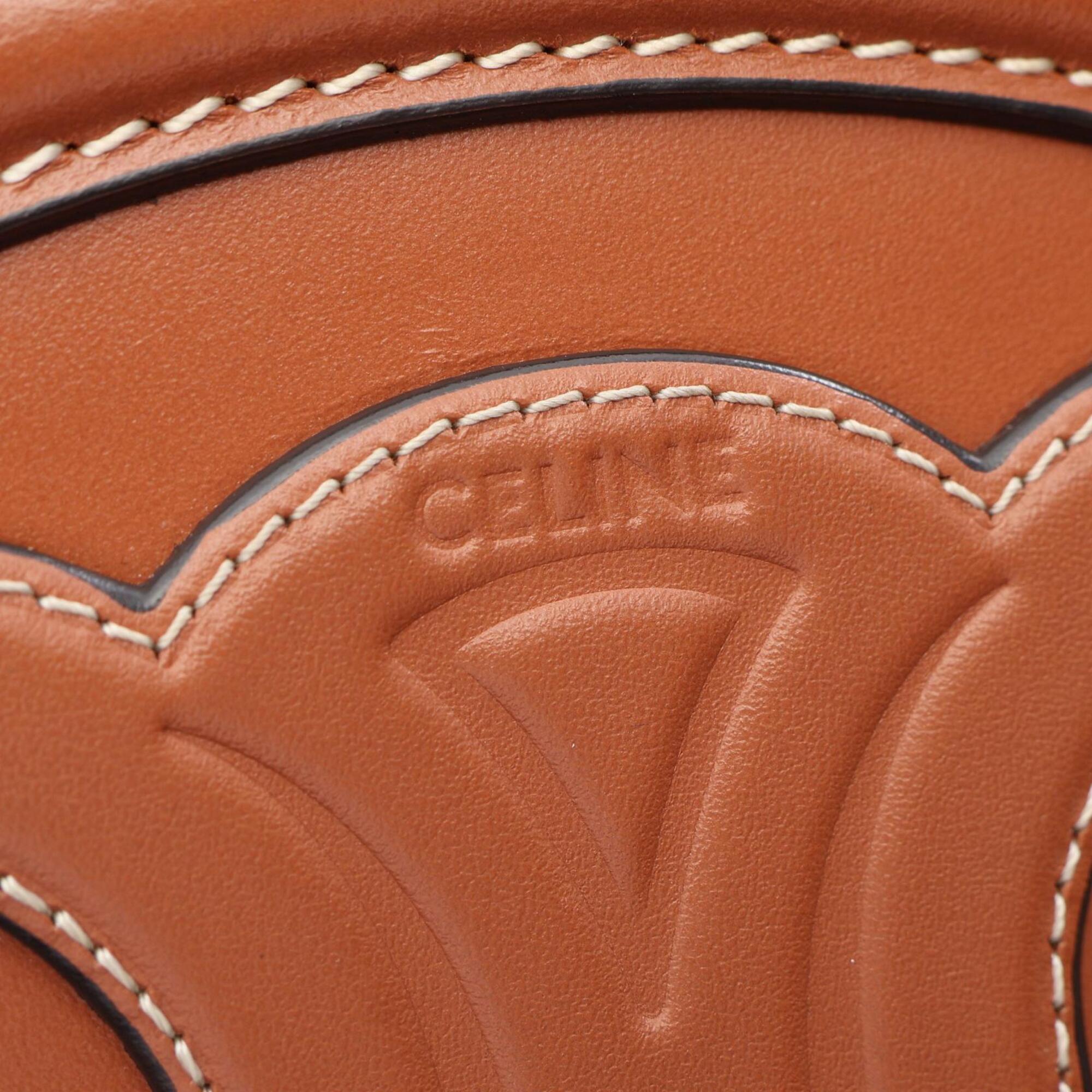 Celine Brown Leather Handbag Shoulder Bag (Pre-Owned)