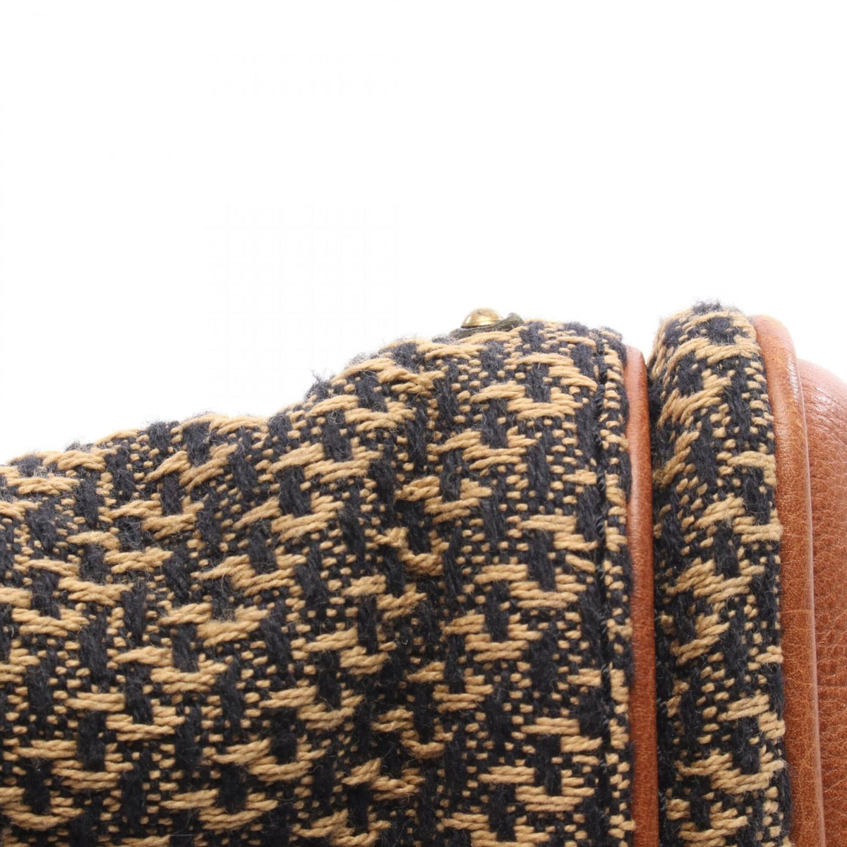 Chloé Beige Black Brown Fabric Leather Handbag (Pre-Owned)