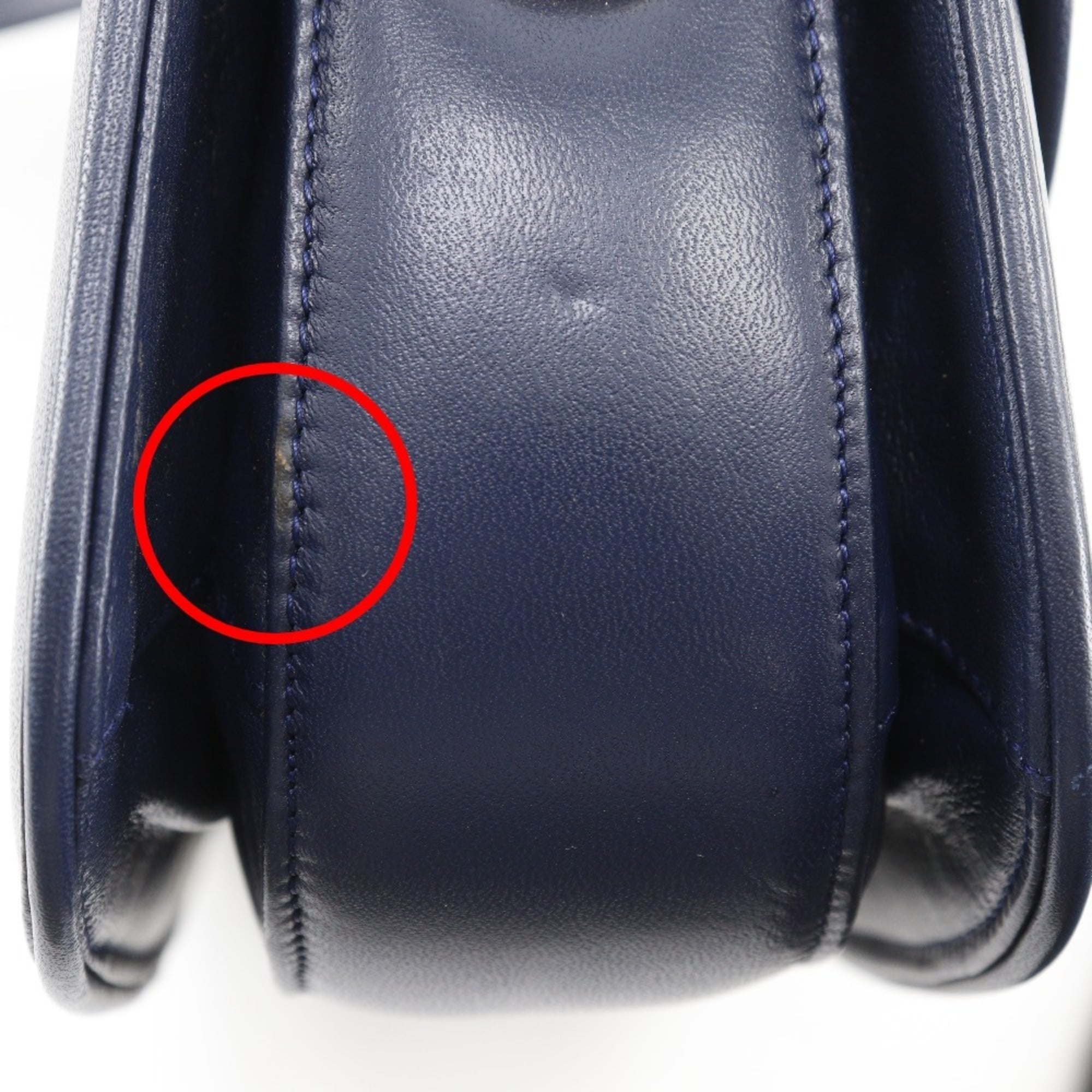 Gucci Navy Leather Shoulder Bag (Pre-Owned)