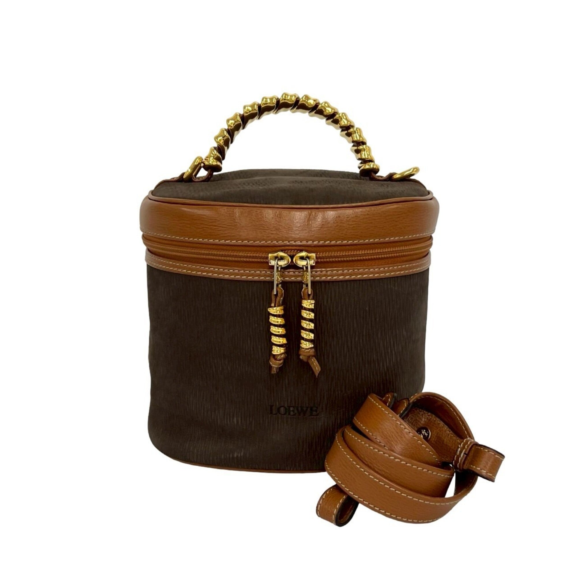 Loewe Brown Leather Handbag Shoulder Bag (Pre-Owned)