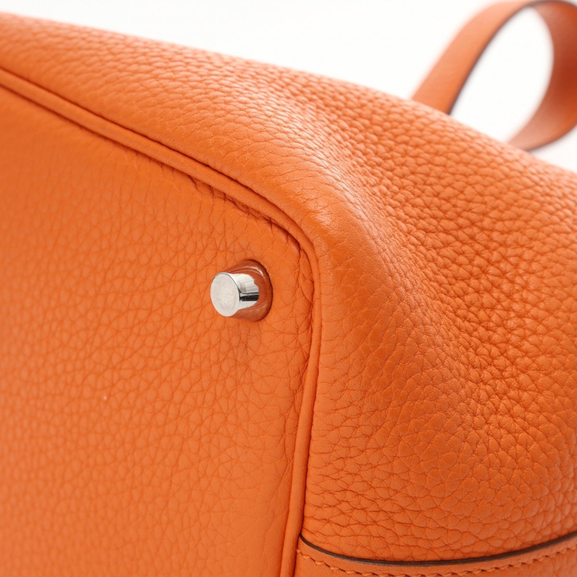 Hermes Orange Taurillon Clemence Leather Handbag (Pre-Owned)