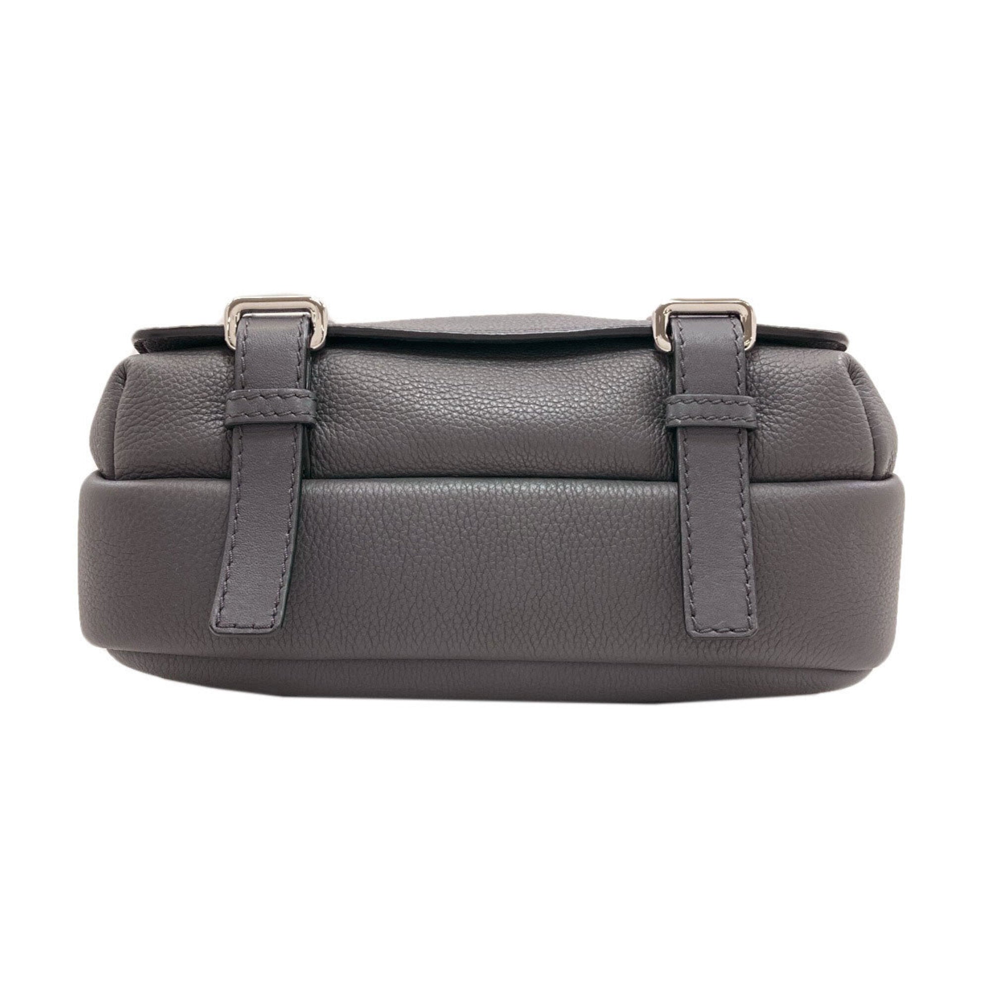 Loewe Gray Leather Messenger Bag Shoulder Bag (Pre-Owned)