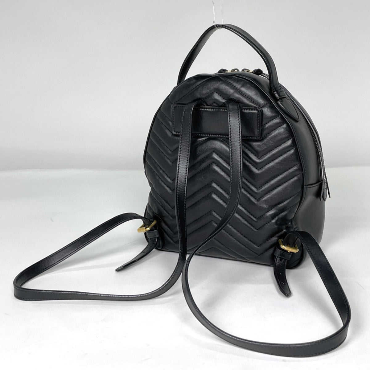 Gucci Gg Marmont Black Leather Backpack (Pre-Owned)