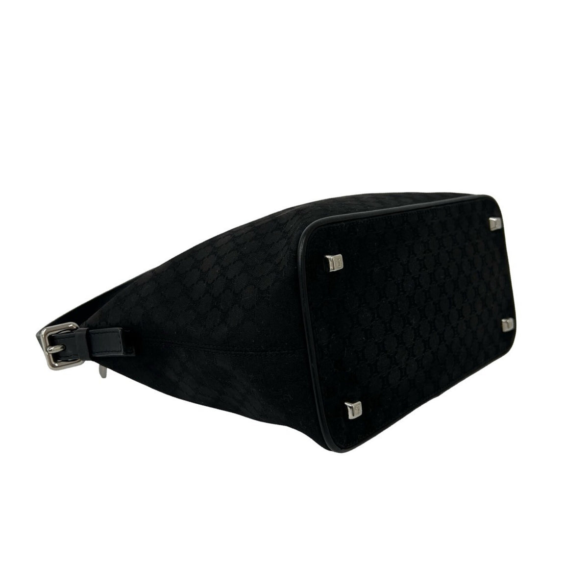 Celine Black Canvas Leather Handbag Shoulder Bag (Pre-Owned)