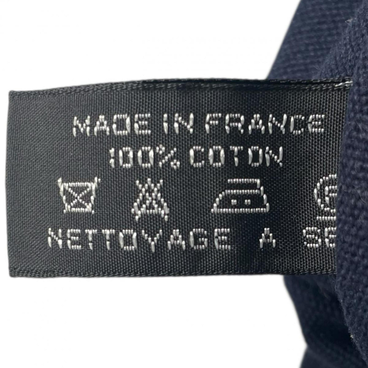 Hermes Navy Canvas Handbag Tote Bag (Pre-Owned)