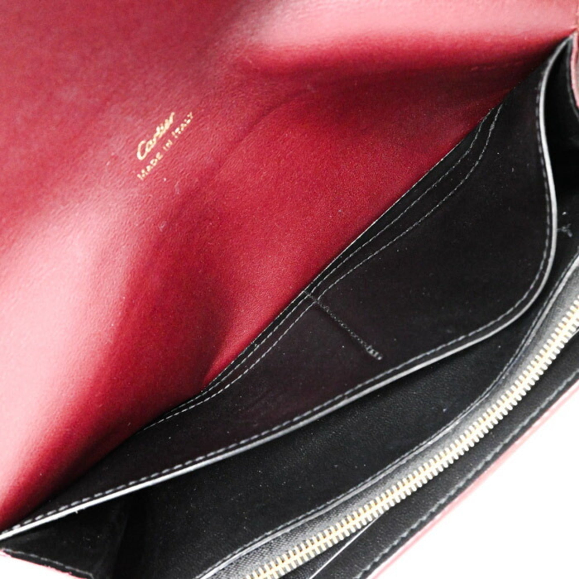 Cartier Bordeaux Leather Long Wallet (Bi-Fold) (Pre-Owned)