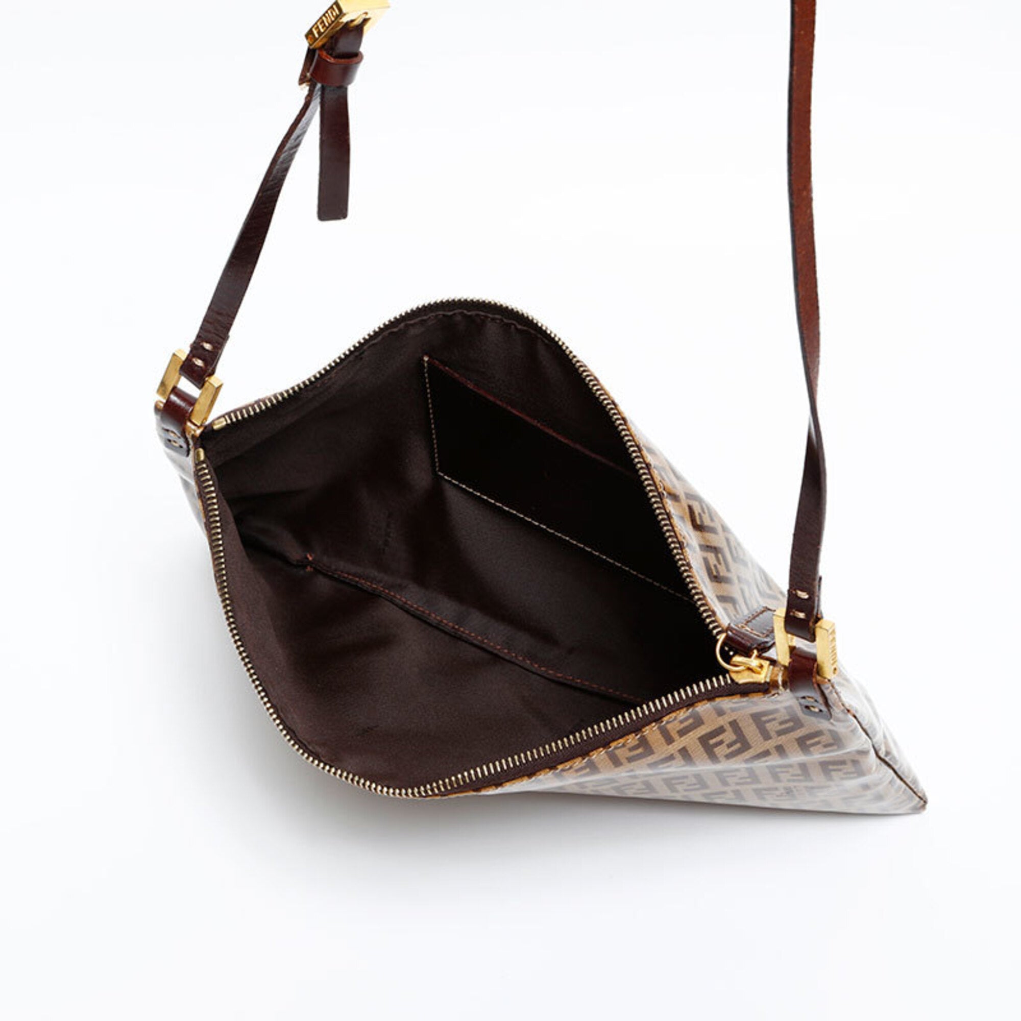 Fendi Zucchino Brown Pvc Shoulder Bag (Pre-Owned)