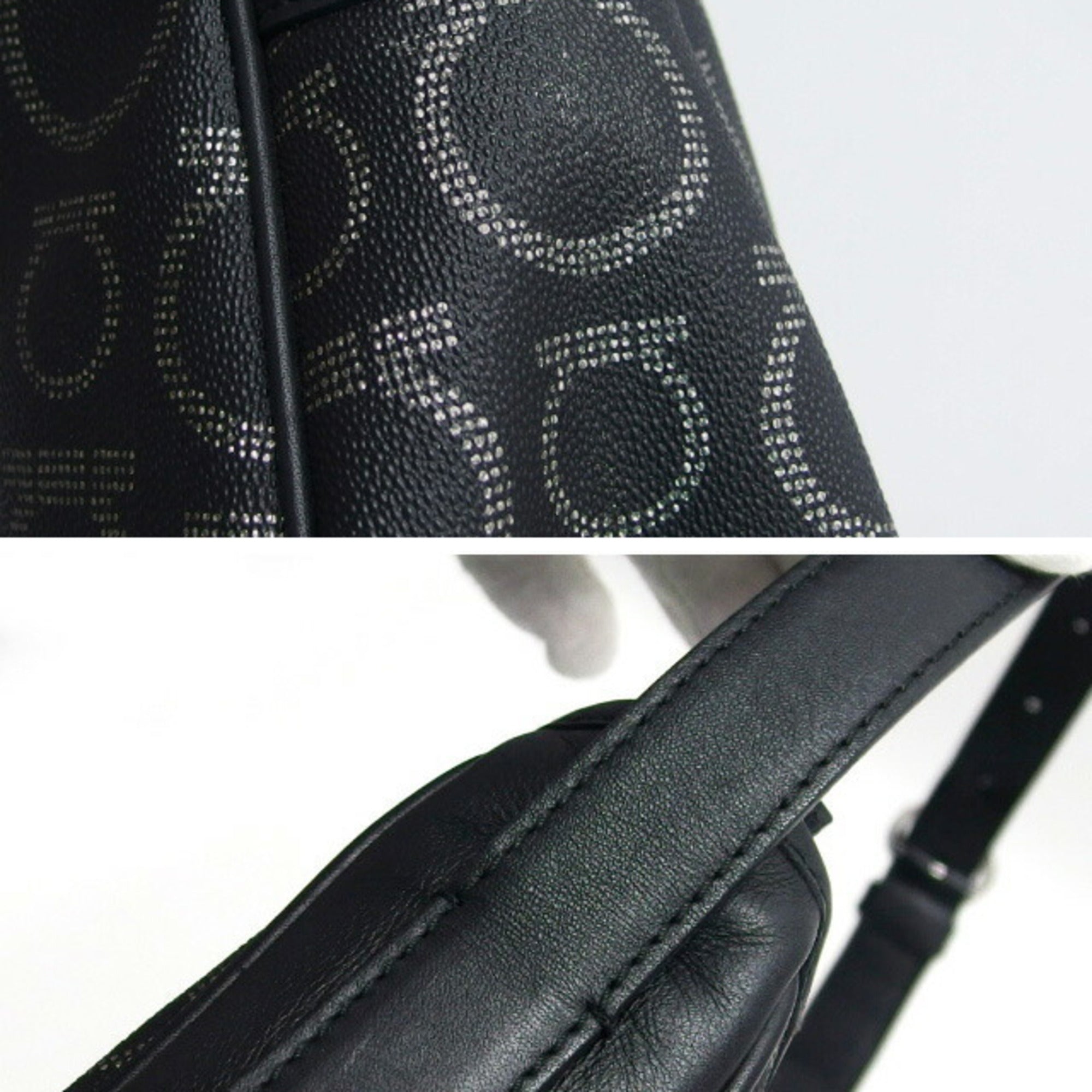 Salvatore Ferragamo Gancini Black Coated Canvas Leather Shoulder Bag (Pre-Owned)