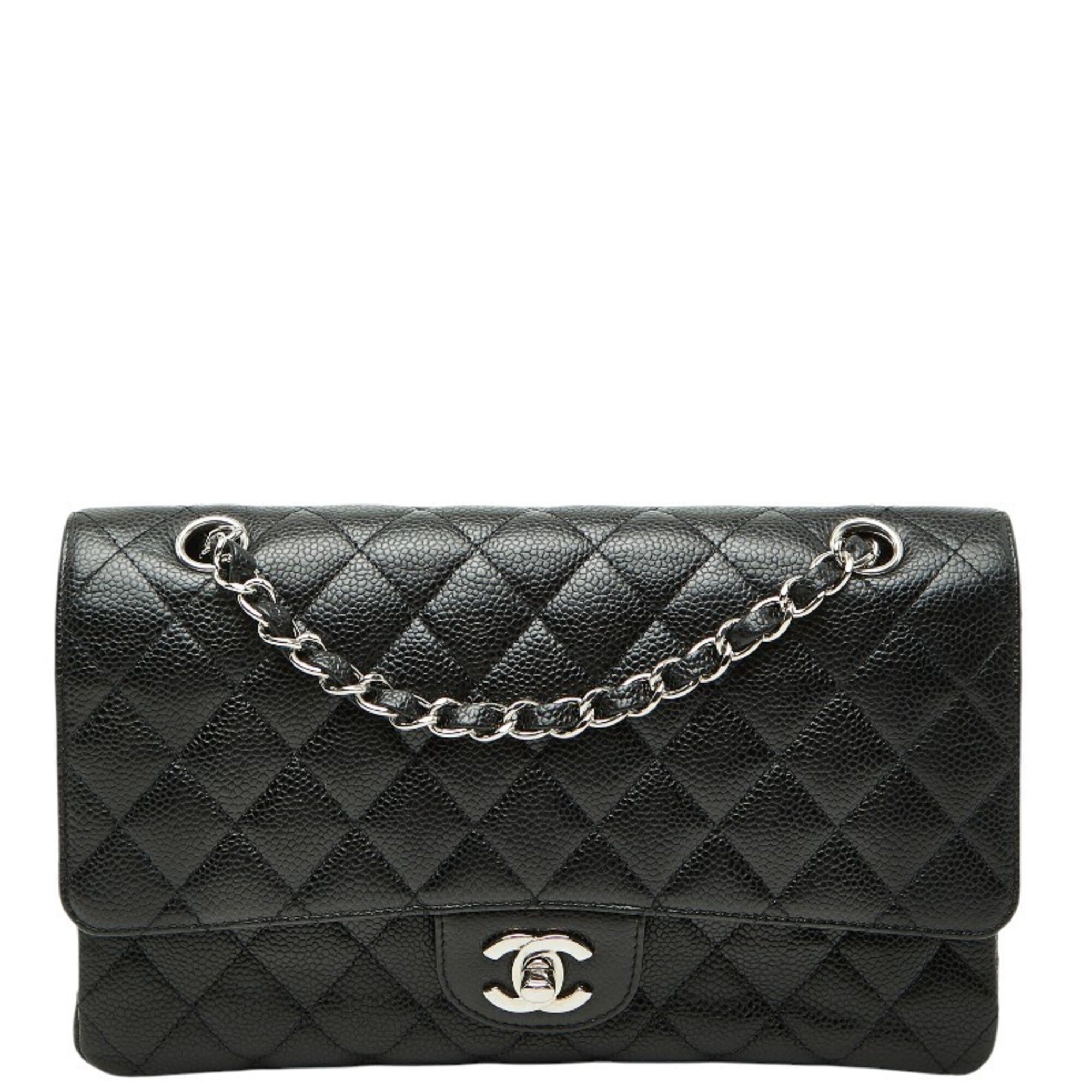 Chanel Black Grained Calfskin Shoulder Bag (Pre-Owned)