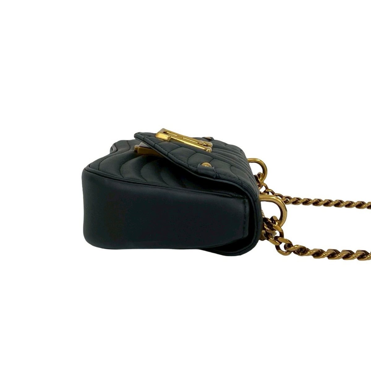 Louis Vuitton Black Leather Handbag Shoulder Bag (Pre-Owned)