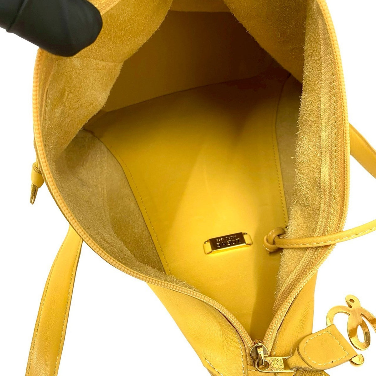 Loewe Yellow Leather Backpack Pouch (Pre-Owned)