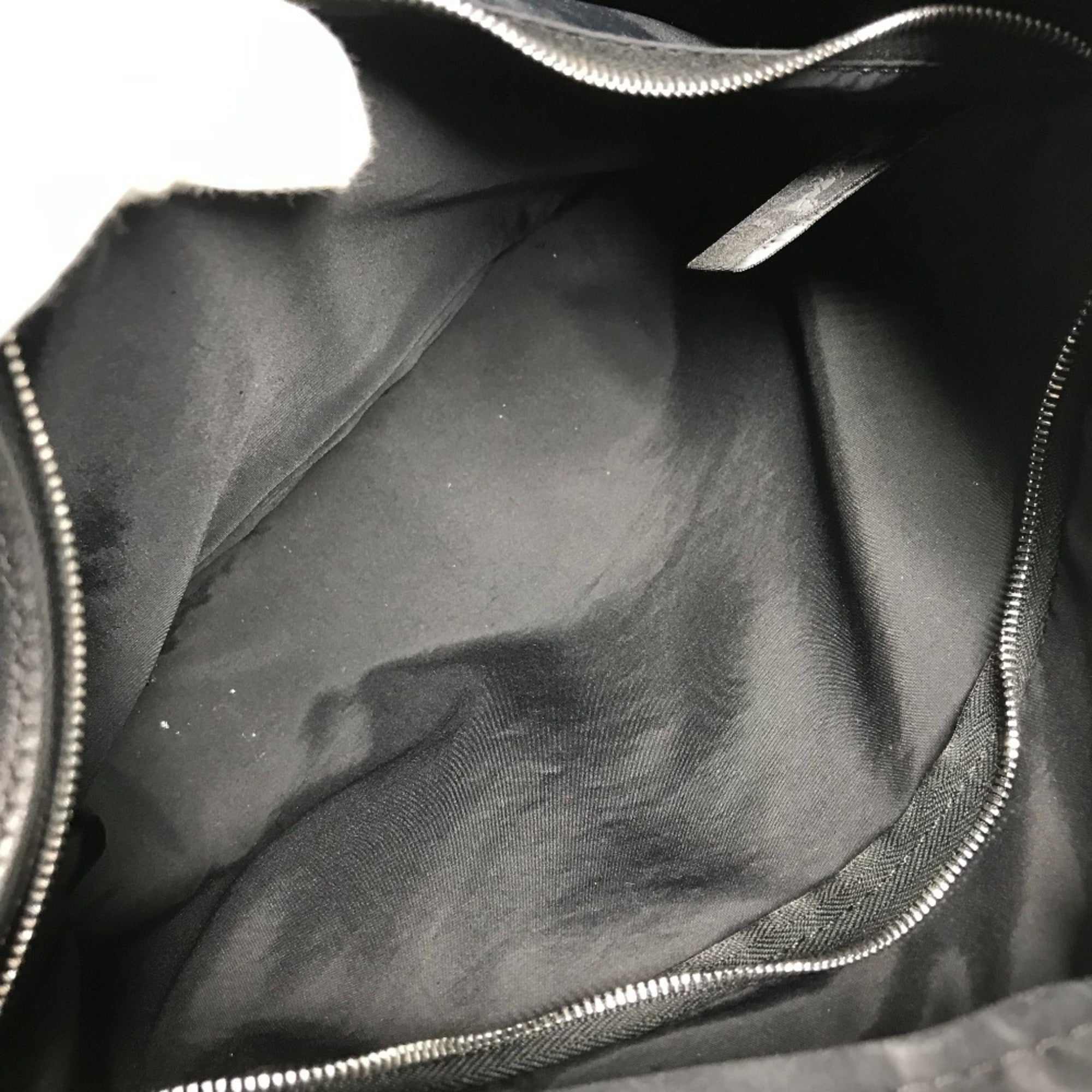 Hermes Black Leather Nylon Boston Bag Handbag Tote Bag (Pre-Owned)