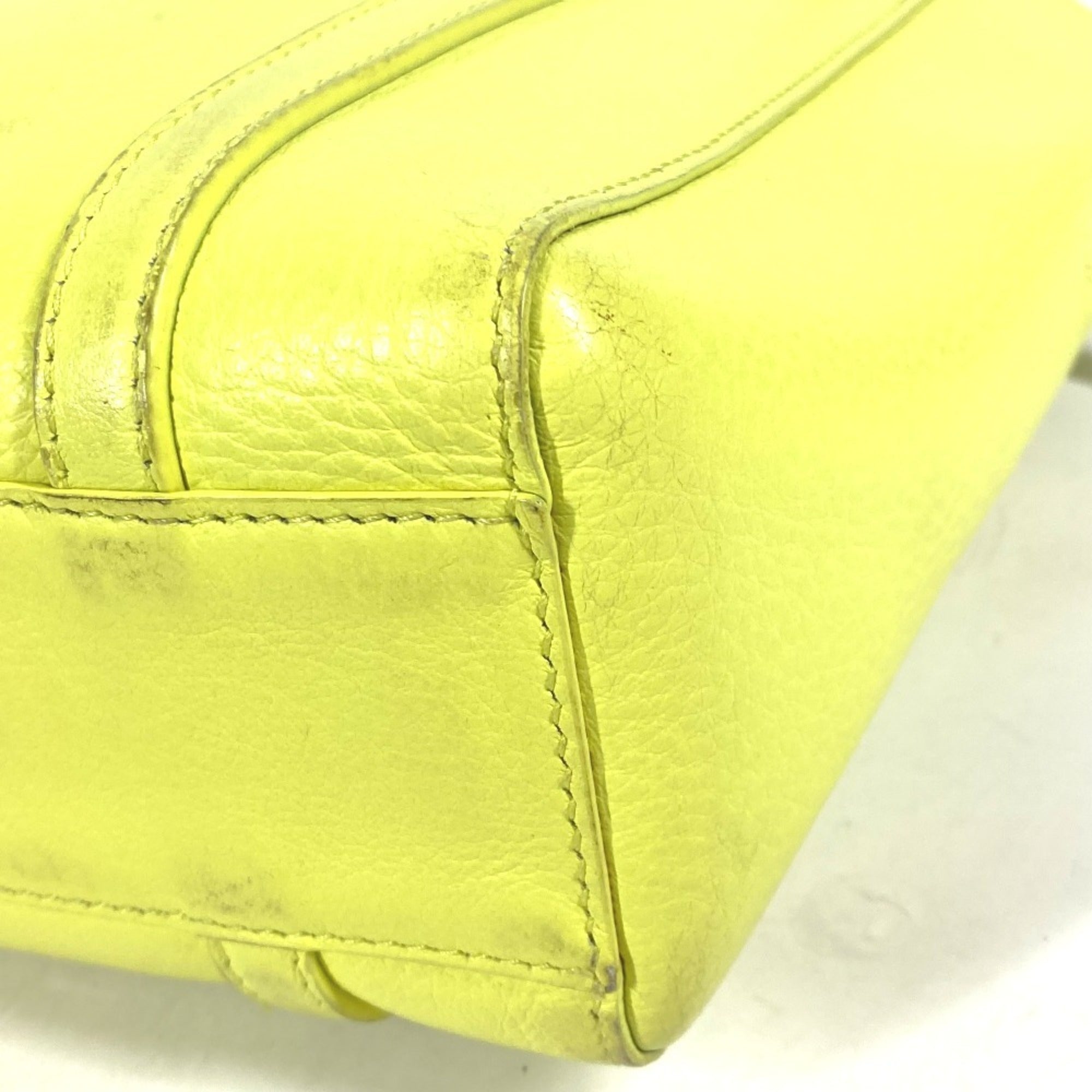 Balenciaga Black Yellow Leather Shoulder Bag Tote Bag (Pre-Owned)